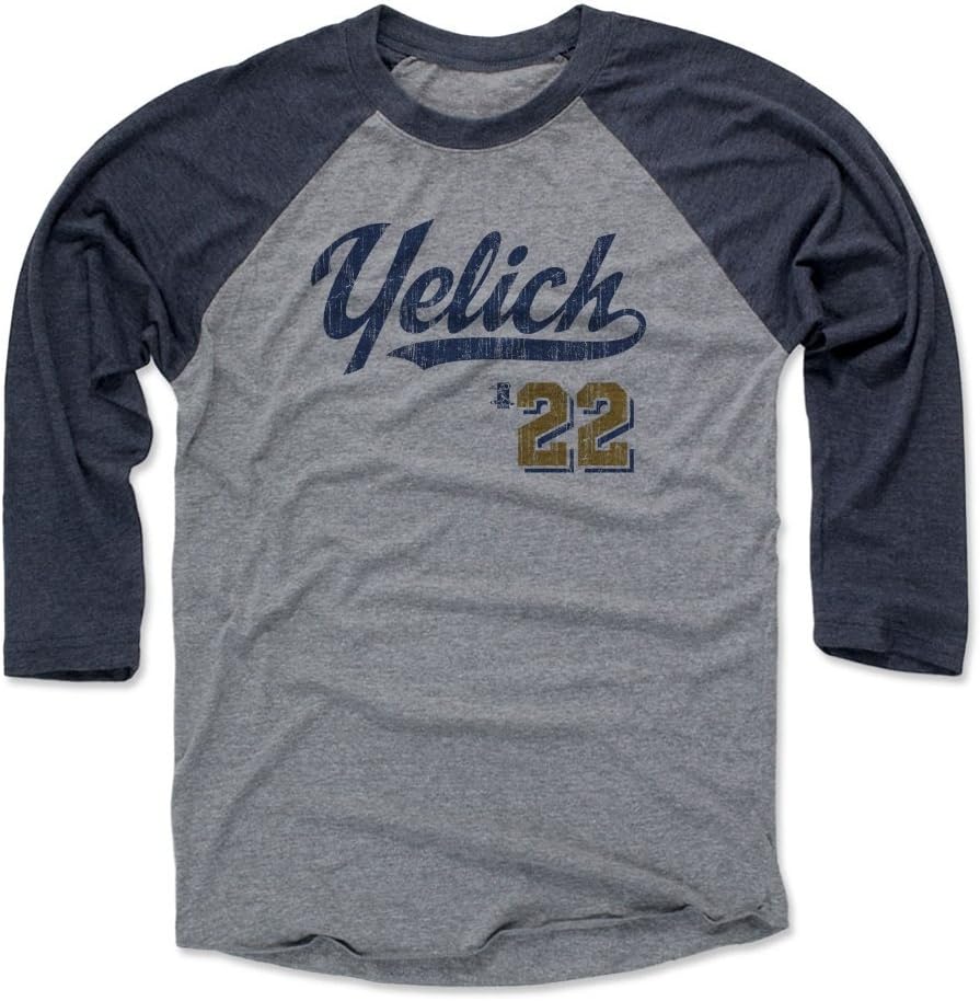 500 LEVEL Christian Yelich 3/4 Sleeve Raglan T-Shirt - Christian Yelich Script