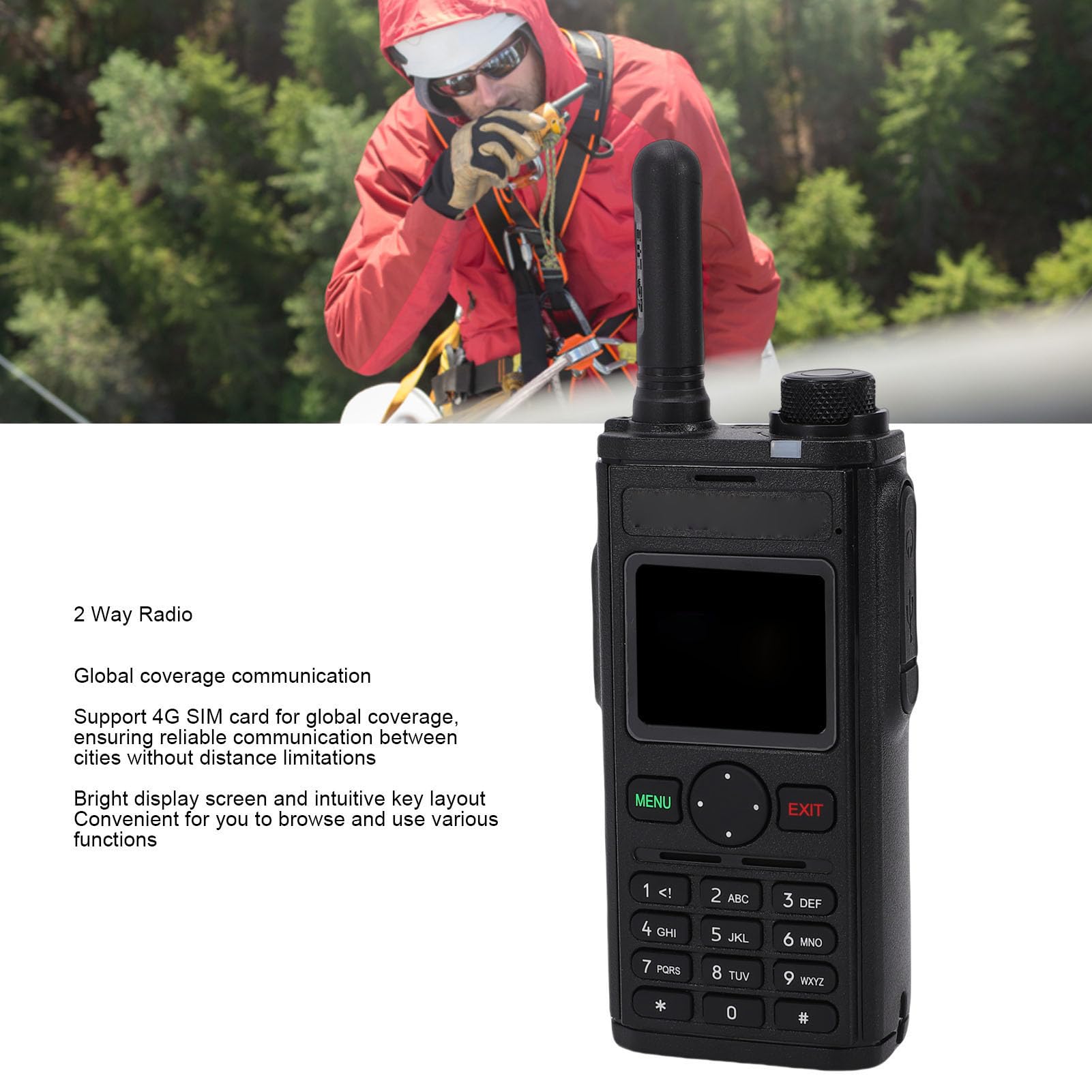 Annadue Walkie Talkie Professionali per Adulti, Radio Bidirezionali Ricaricabili a Lungo Raggio, Supporto Scheda SIM 4G, con Caricabatterie per Escursioni, Viaggi e attività All'a