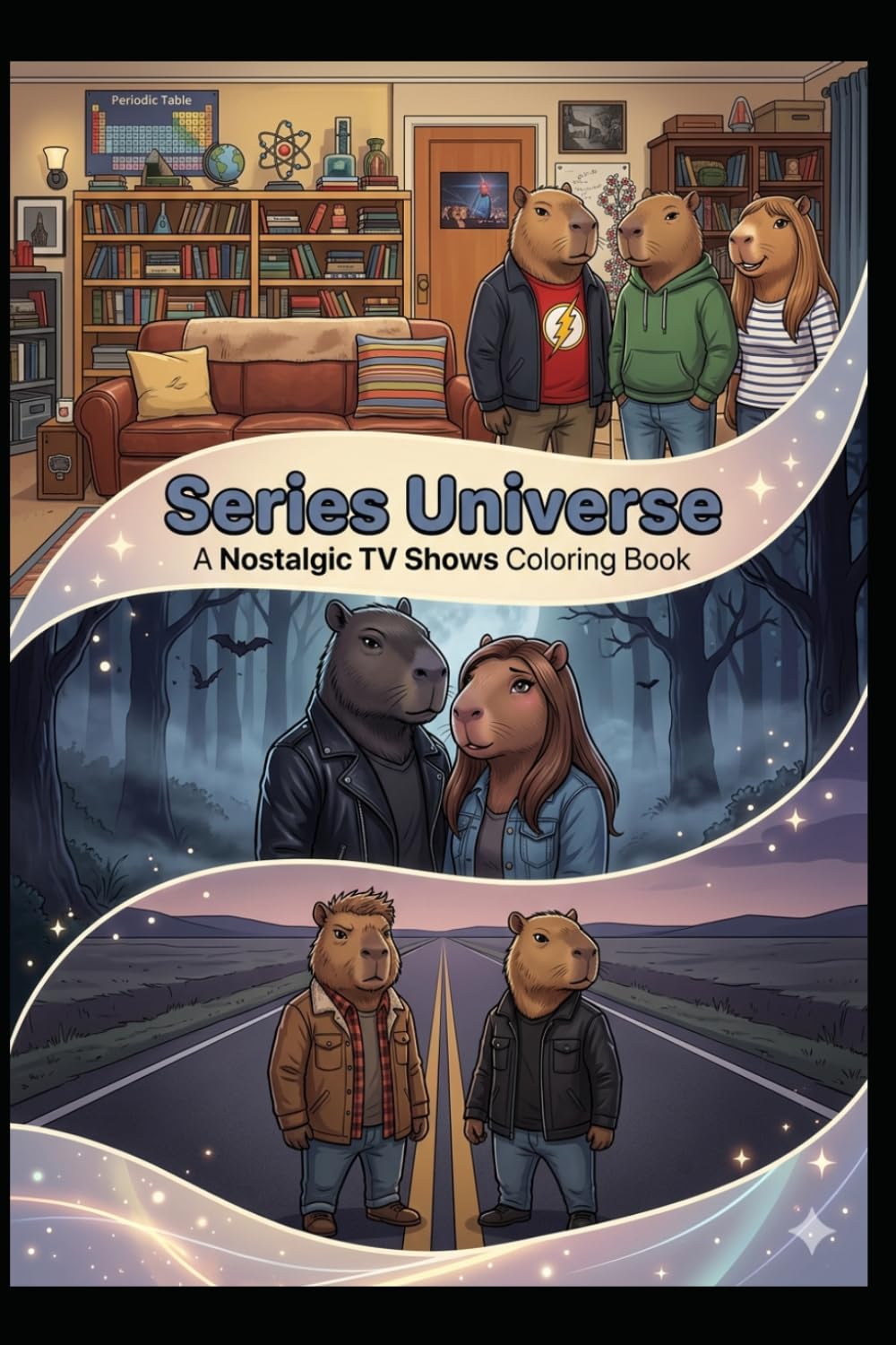 Series Universe A Nostalgic TV Shows Coloring Book: Capybara Coloring Book (Capybara Pop Culture Coloring Book)