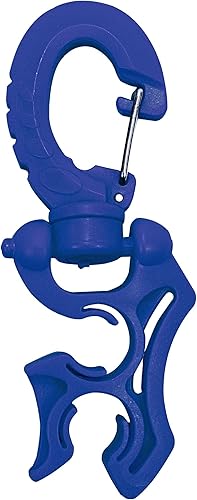 Scuba Choice - Soporte para manguera doble con clip, color azul