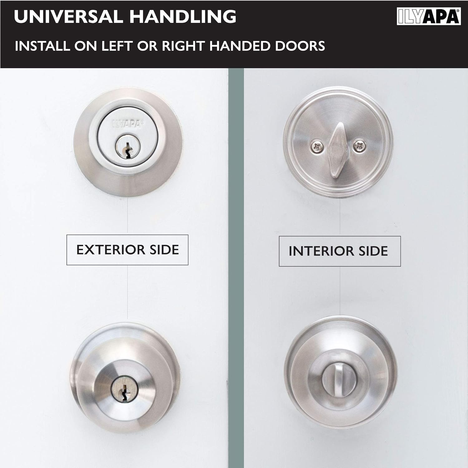 New Arrivals Ilyapa Entry Knob with Single Cylinder Deadbolt - Keyed Alike Locks, Ball Style, Satin Nickel Exterior Door Keyed Alike Turn Thumb Locking Door Knob with Deadbolt, Matte Black, 3 Pack Best Deal Ilyapa Entry Knob with Single Cylinder Deadbolt - Keyed Alike Locks, Ball Style, Satin Nickel Exterior Door Keyed Alike Turn Thumb Locking Door Knob with Deadbolt, Matte Black, 3 Pack