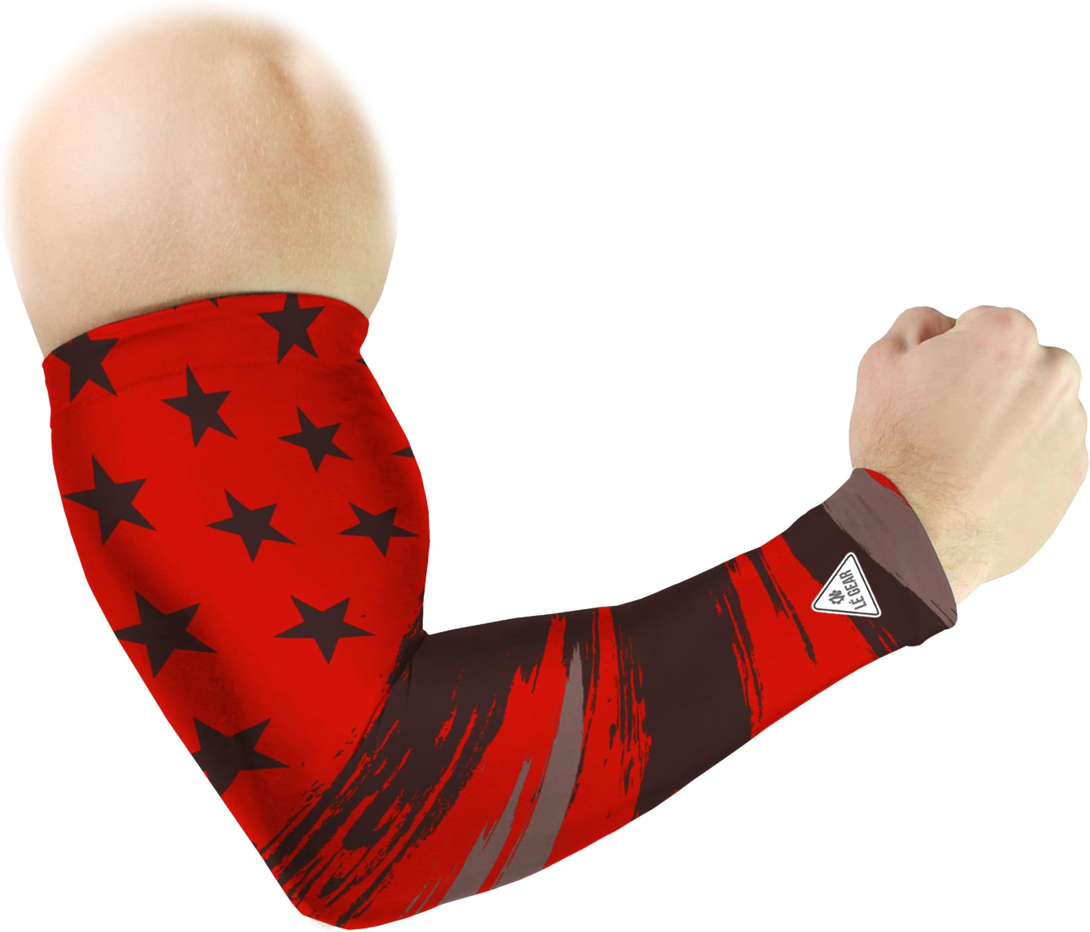 Le Gear Star Series Arm Sleeves (Steel Grey and Orangish Red)