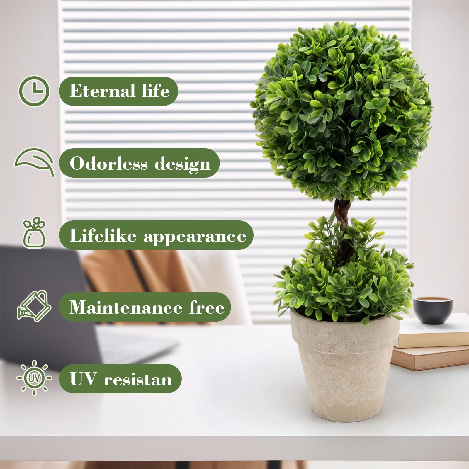 40,6 cm realistica Magnolia erba palla bonsai ornamento finto verde grande modello in vaso artificiale simulazione pianta decorazione portico partito