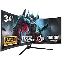 Gawfolk Monitor Ultrawide Da 34 Pollici 1500R Curvo 144Hz Monitor Per Computer Da Gioco