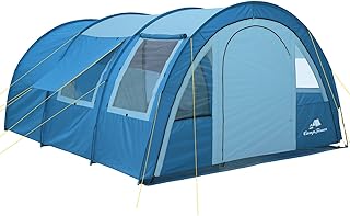 CampFeuer Zelt Multi für 4 Personen | Tunnelzelt mit riesigem Vorraum, 5000 mm Wassersäule | Campingzelt mit Bodenplane und versetzbarer Vorderwand | Gruppenzelt, Familienzelt