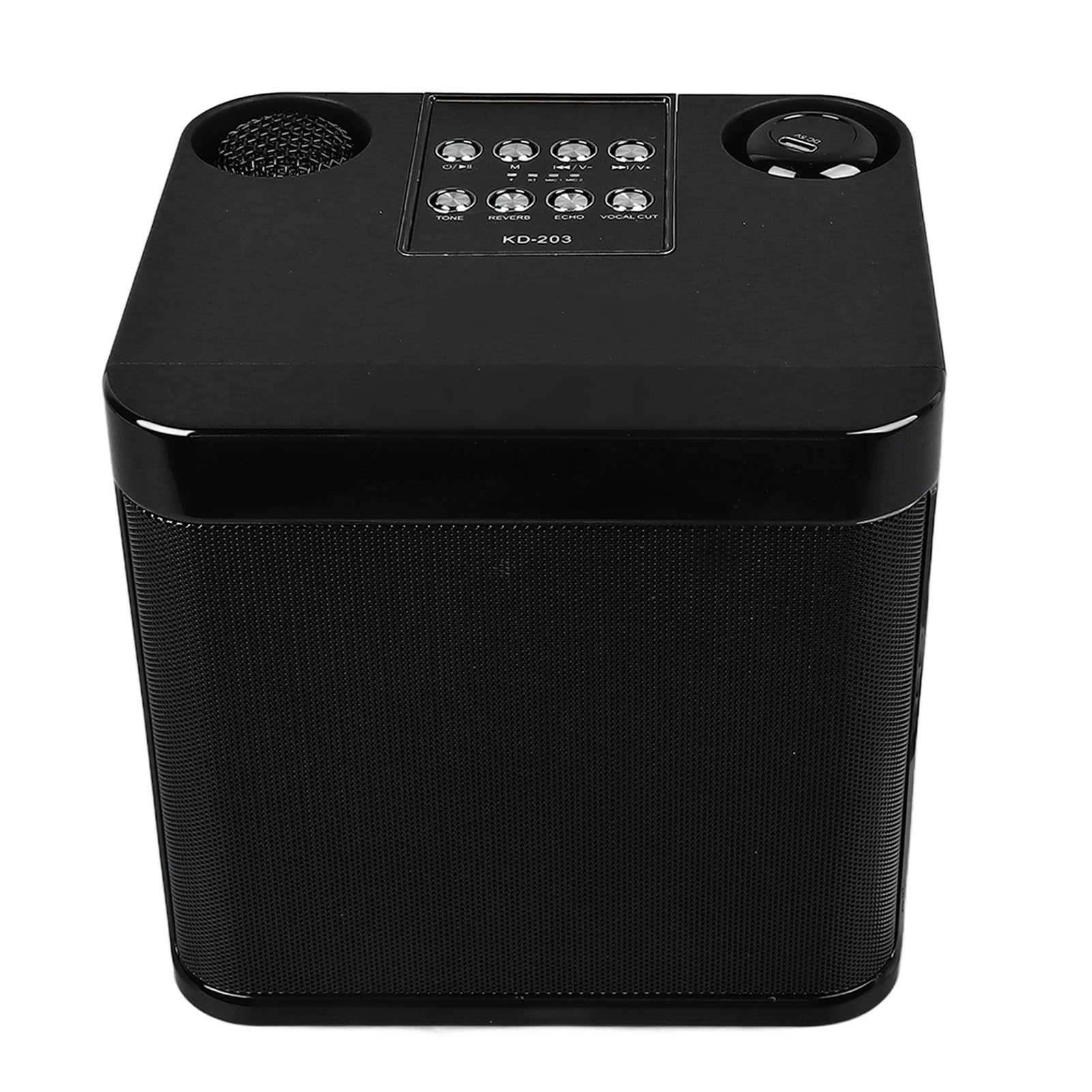 Lazmin112 Altavoces de Karaoke Inalámbricos, Altavozcon 2 Micrófonos Inalámbricos, Mini Máquina de Karaoke Portátil para Fiestas en Casa, Camping, Potente Subwoofer, Uso Versátil