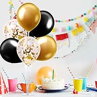 Vista 111 de Juego de decoraciones para fiesta de cumpleaños número 16, serpentinas moradas con soporte de globo de mesa morado, decoraciones de fiesta