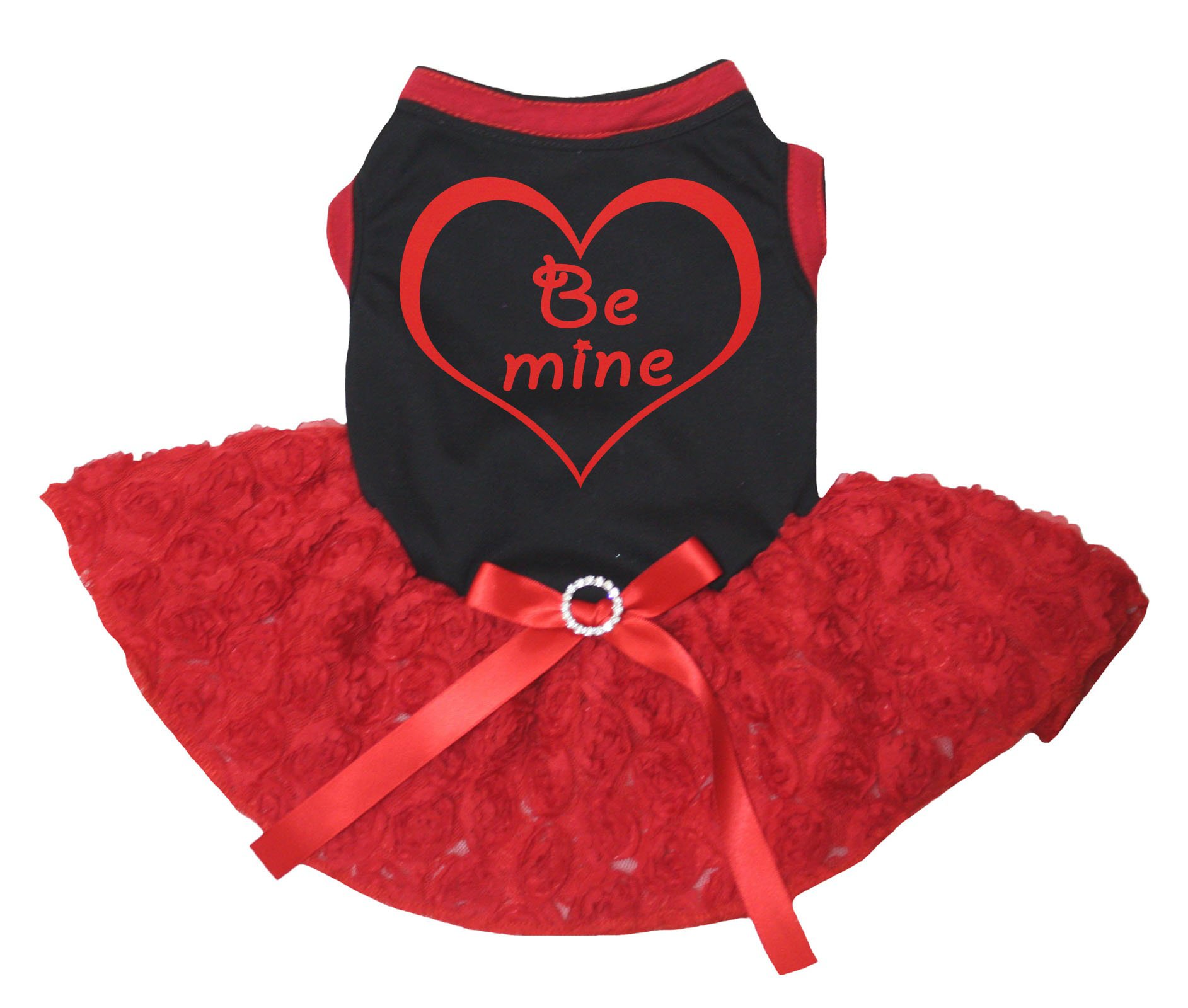 Robe pour chien XXXL grand format à motif cœur et fleurs rouges Be Mine
