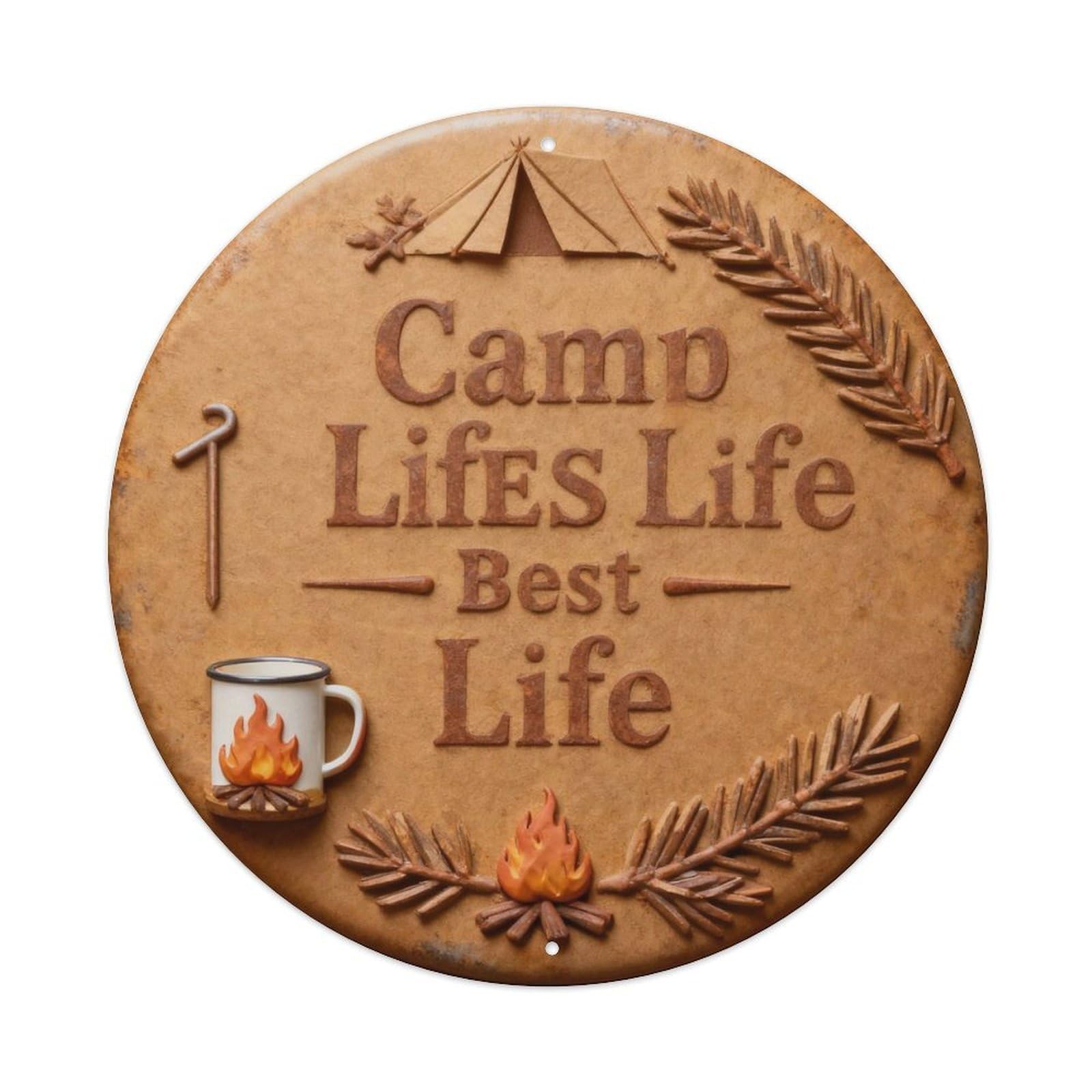 Camp Life Best Life Outdoor Adventure Metal Tin Sign Plaque