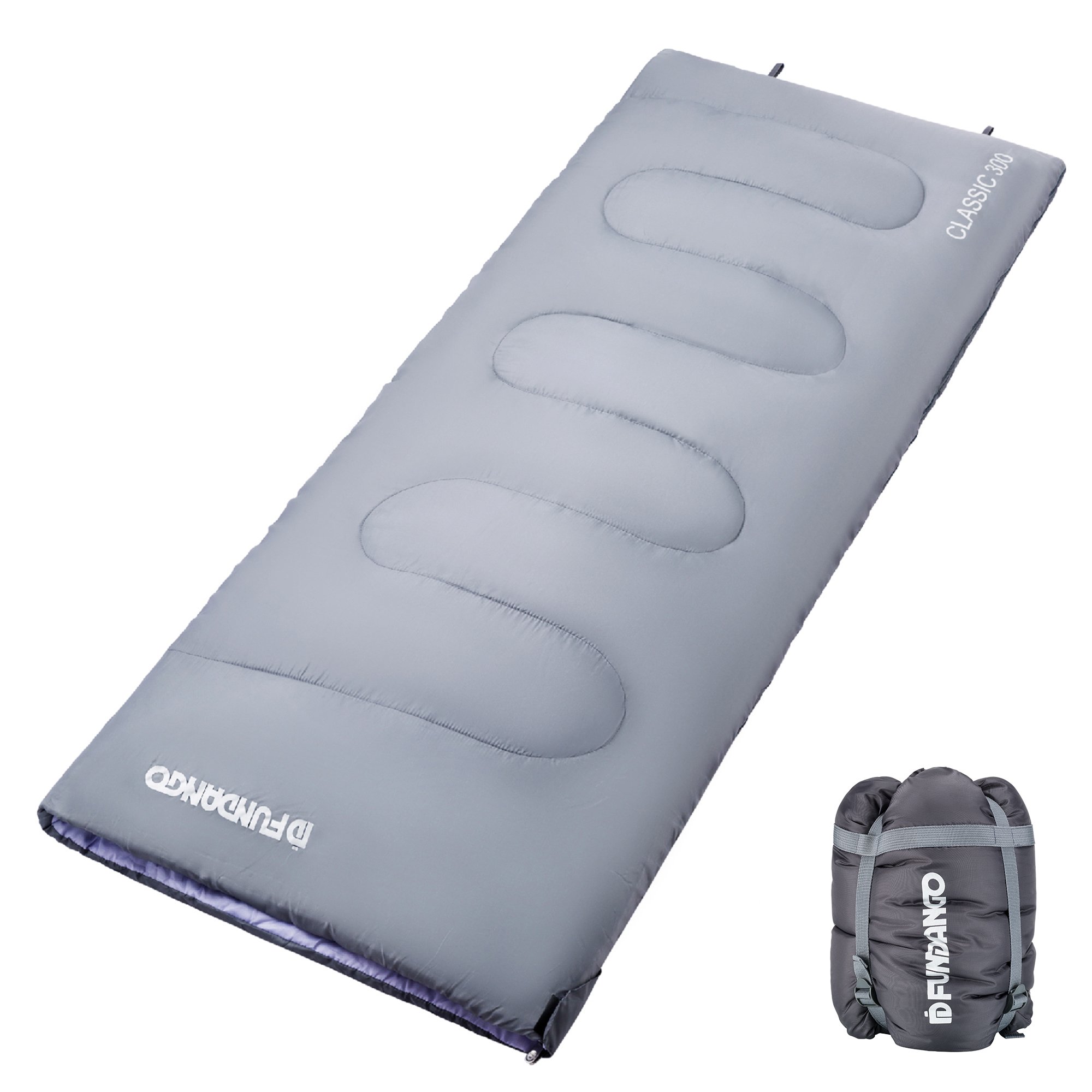 FUNDANGO Camping Sleeping Bag, Comfort 3 Season Sleeping Bag Warm Cool Weather for Indoors or Outdoors Traveling Equipment