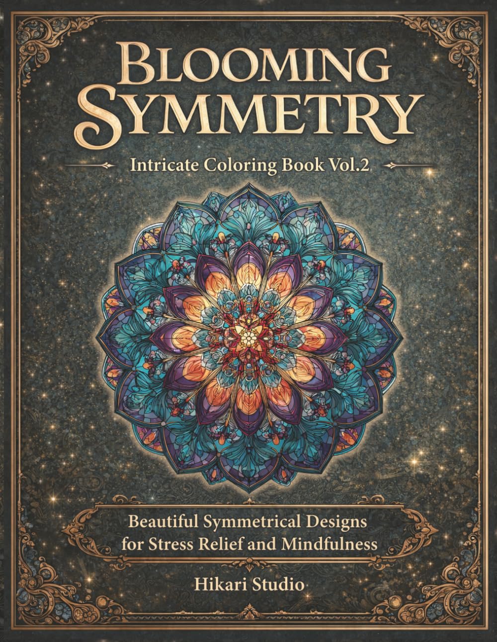 Blooming Symmetry Intricate Coloring Book – Vol.2: Beautiful Symmetrical Designs for Stress Relief and Mindfulness