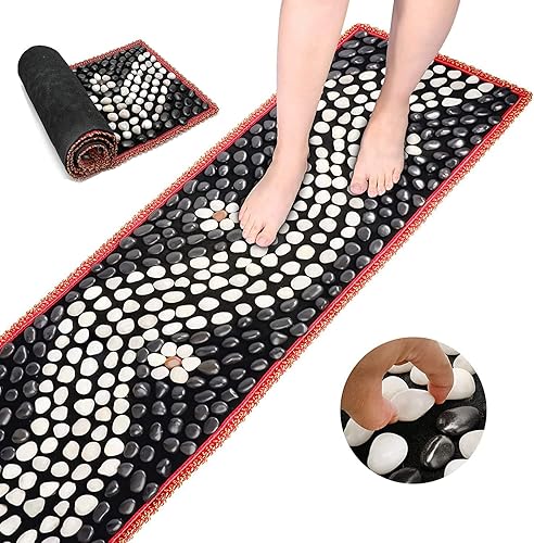 Alfombrilla de masaje de pies almohadilla de masaje de reflejo amasado profundo con terapia de calor tejido profundo tapete de yoga para diabéticos