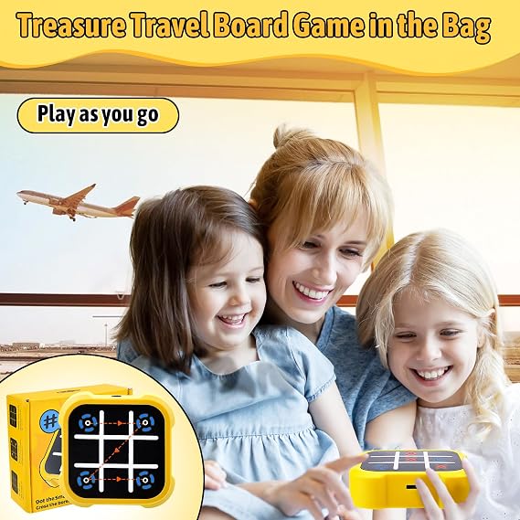 Tic Tac Toe Game, Electronic Noughts and Crosses, 3-in-1 XO Chess Classic Board Games, Travel Games Toys, Interactive Puzzle Games for Family Kids Adults, Fidgets Toy Strategy Children's Games (A)