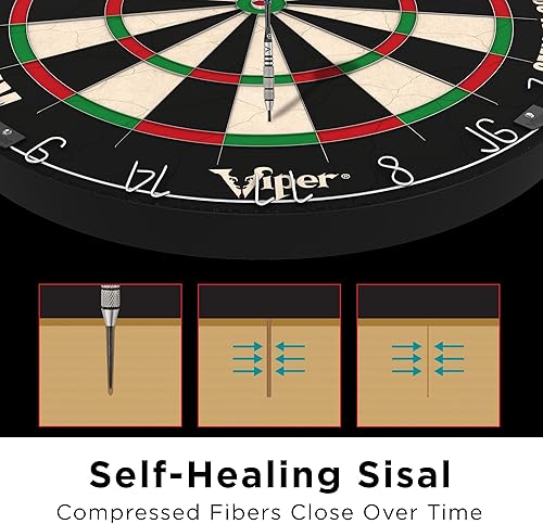 Miniatura 3 de Viper by GLD Products Razorback - Diana de sisal, dos juegos de dardos iniciales, línea de tiro, defensor de víbora, color negro
