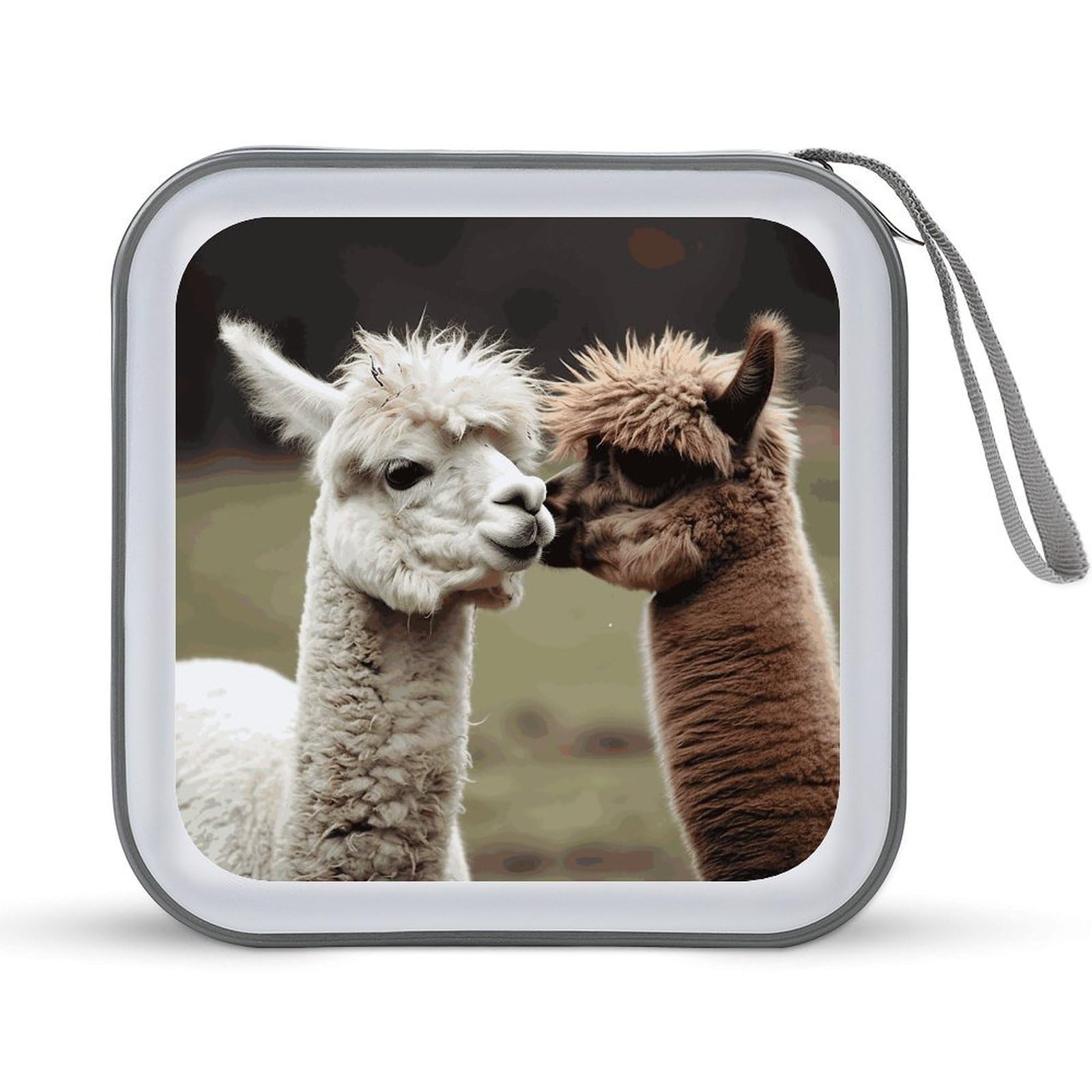 JTREHY Funny Alpaca CD Case 40 Capacity CD/DVD Case Holder Disc Storage Organizer Wallet Bag Portable Zipper CD Case Holder for Car Home Office Travel