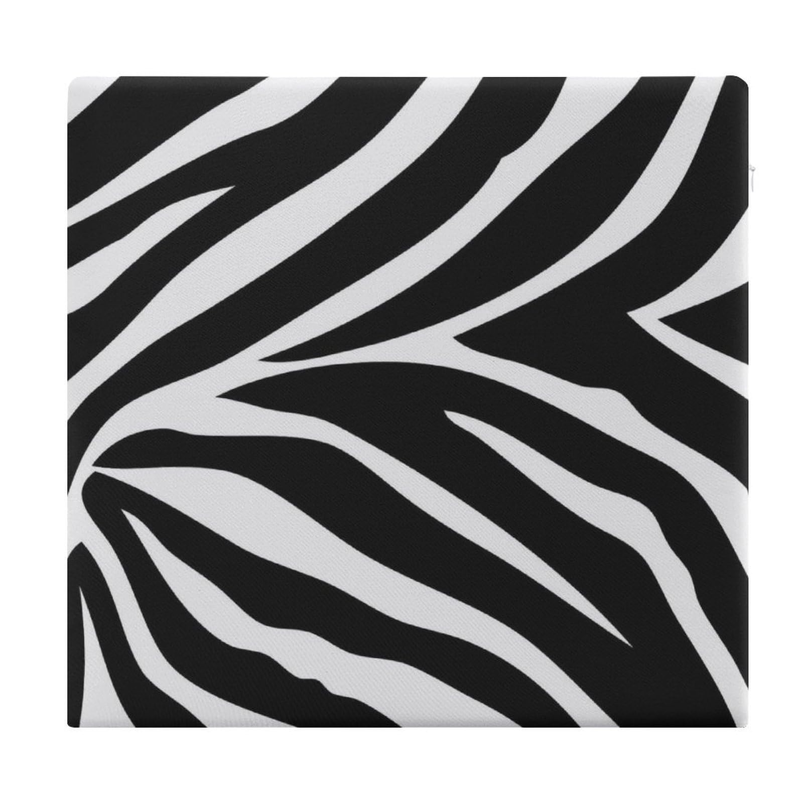 JZemdybill Chair Pad, Black Zebra Seat Pad, Square Chair Cushion for Yoga Living Room Balcony