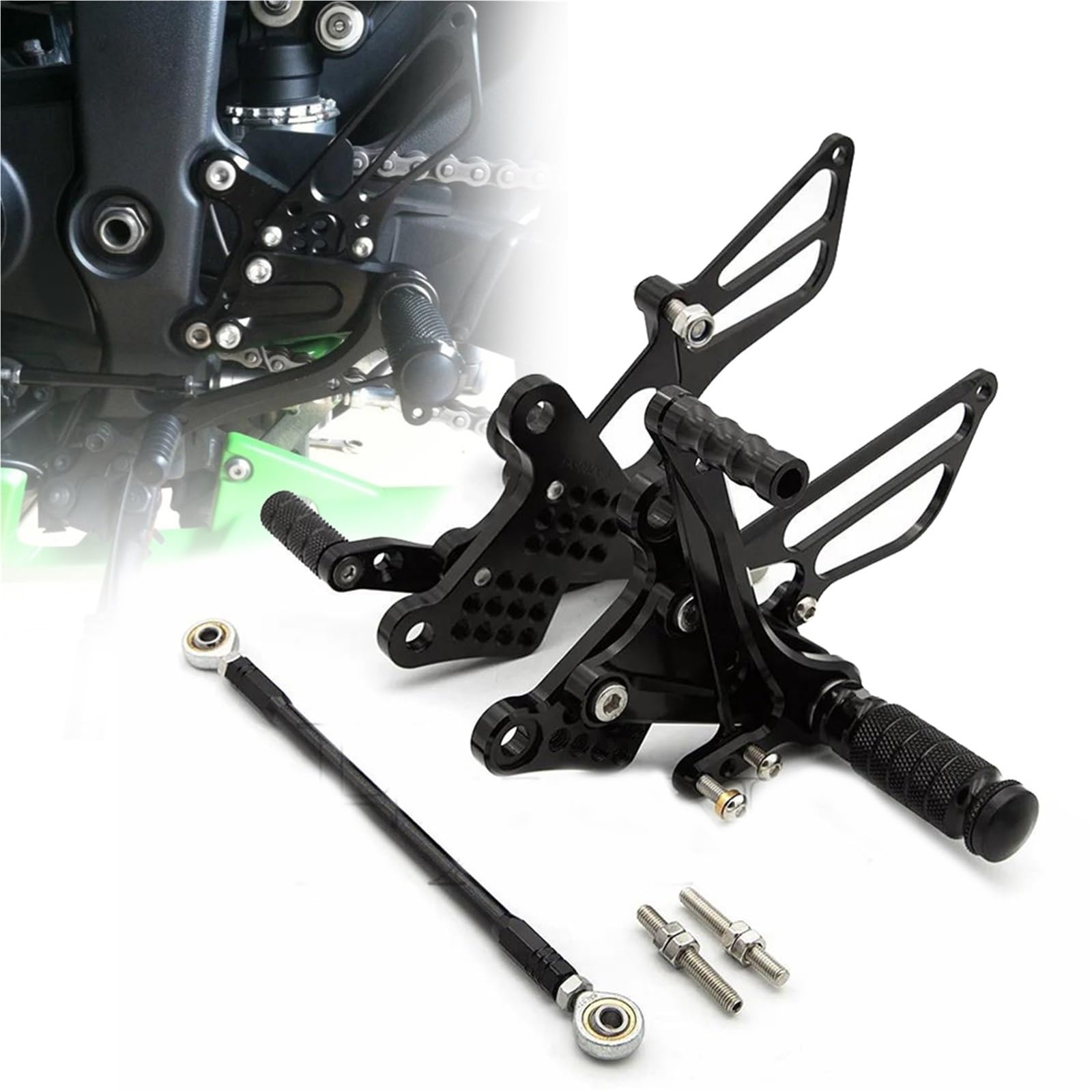 Commandes reculées Ninja ZX6R 636, pédales de moto en alu pour améliorer vos chronos