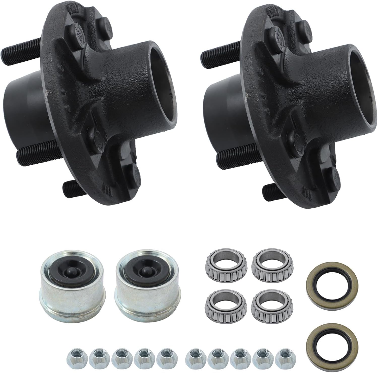 labwork 2 Sets 5 on 4.5Inch Trailer Hub Kit for 2000 lbs 1-1/16Inch Trailer Straight Axle, with Trailer Bearing Kit