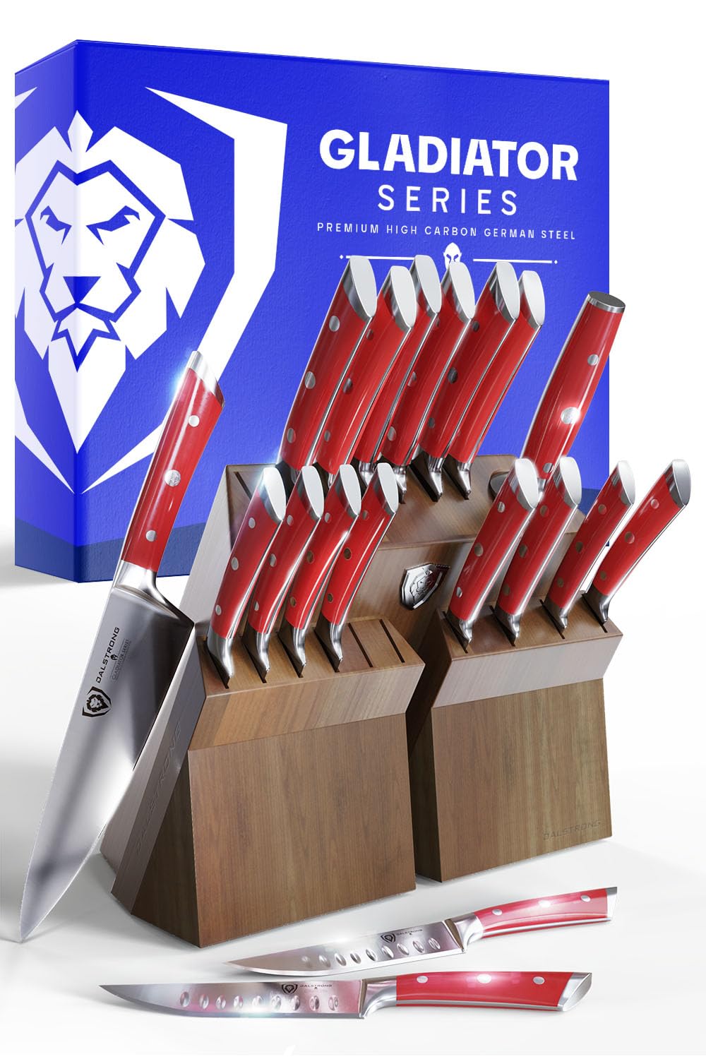 Dalstrong 18-Piece Kitchen Knife Set Block - High Carbon German Steel Full Tang - Acacia Wood Knife Block
