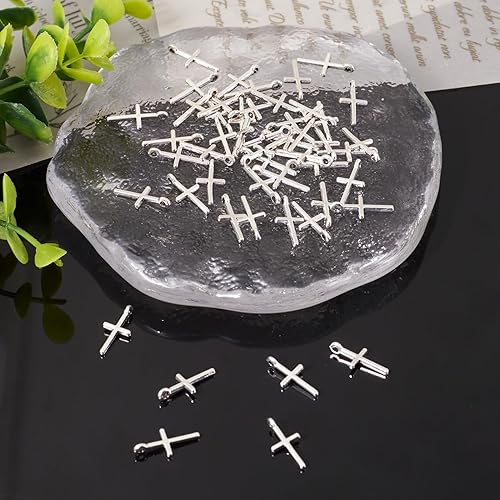 Miniatura 5 de Beadthoven Colgantes de aleación de estilo tibetano para hacer pulseras de joyería collares Metal Plata