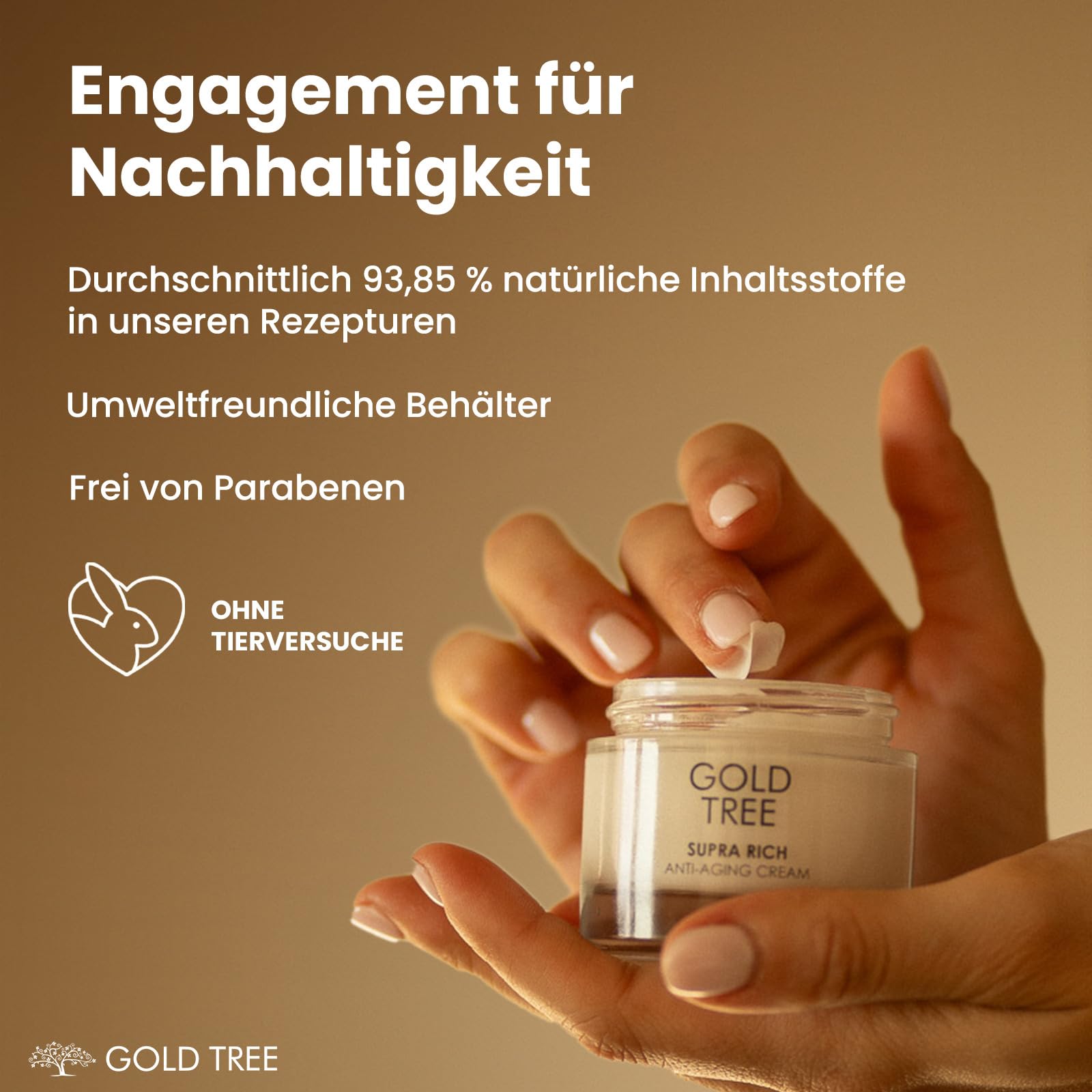 GOLD TREE Anti-Aging-Creme mit Hyaluronsäure für eine schnelle Absorption 50 ml. Gesichtspflege für Frauen. Nacht- und Tagescreme für die Hautpflege. Anti-Pickel-Gesichtscreme für Frauen