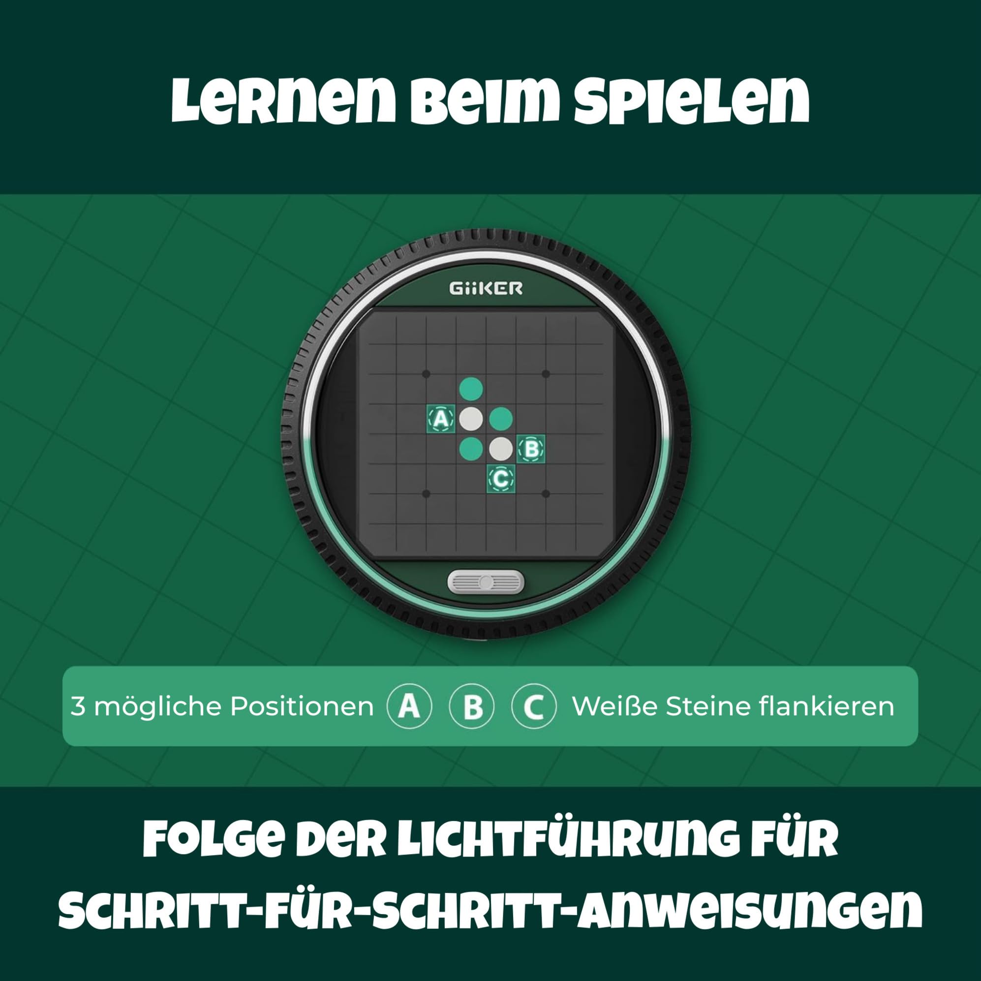 GiiKER Super Reversi - Slim LED Brettspiel 8x8 | Reversi/Othello Strategie Game | Solo AI + 2 Spieler | 500 Herausforderungslevels | Ab 6 Jahren