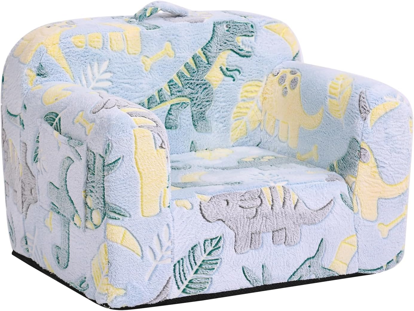 Tiita Children's Sofa, Grey Dinosaur, 45.7D x 63.5W x 52H cm, Kids Sofa