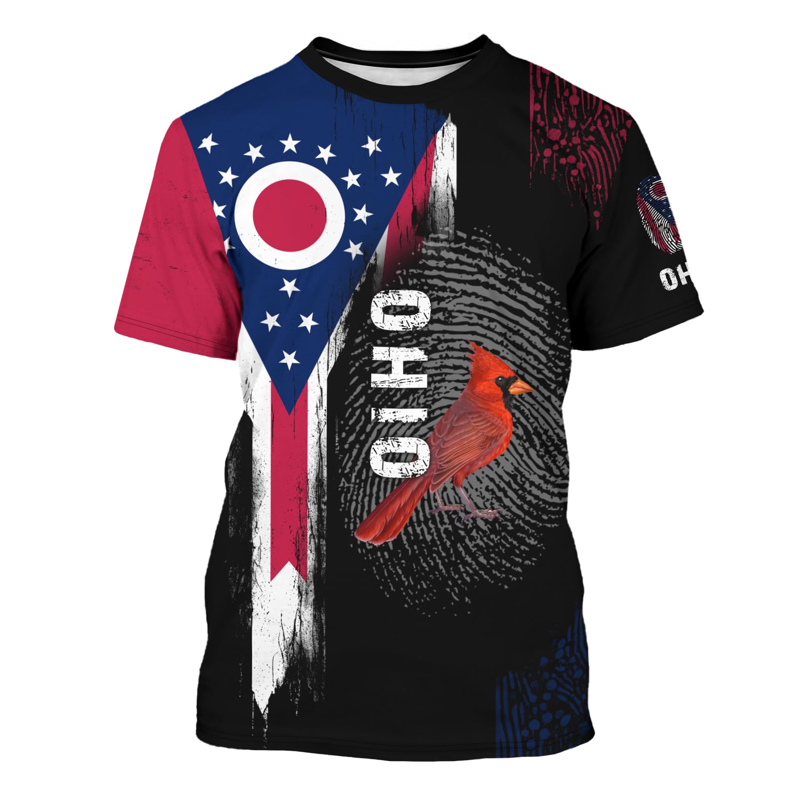 Men's American State T-Shirts 3D Printed Novelty Graphic Short Sleeve Shirts Casual Crew Neck Tees Unisex Fashion Tops