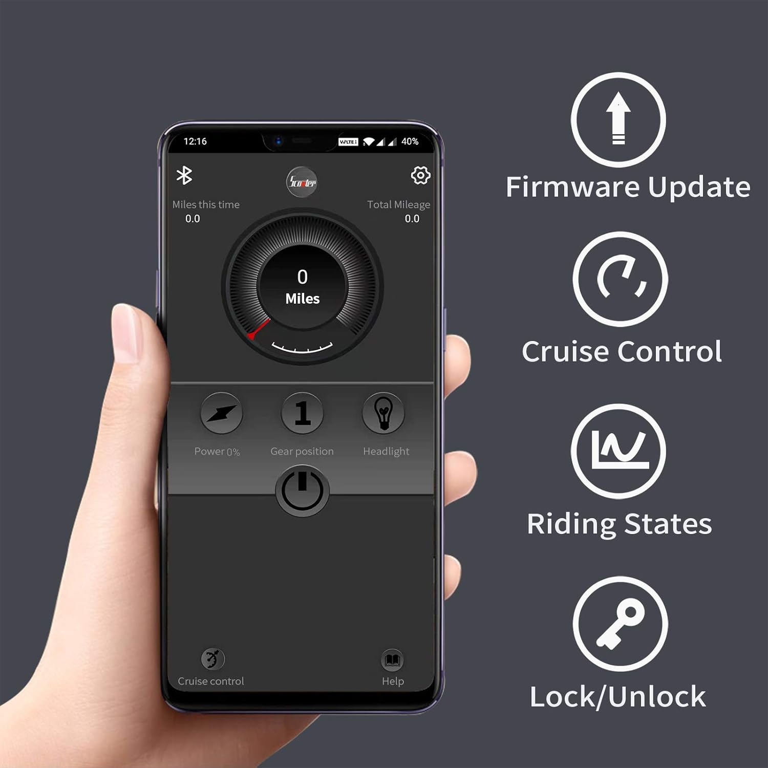 Popular ESKUTE APP Electric Scooter,Up to 18.6 Miles & 15MPH,8.5 Solid Tires,350W Motor Long-Range Battery,Electric Scooter for Adults Teens,Foldable & Portable Commuting Scooter with Double Braking System