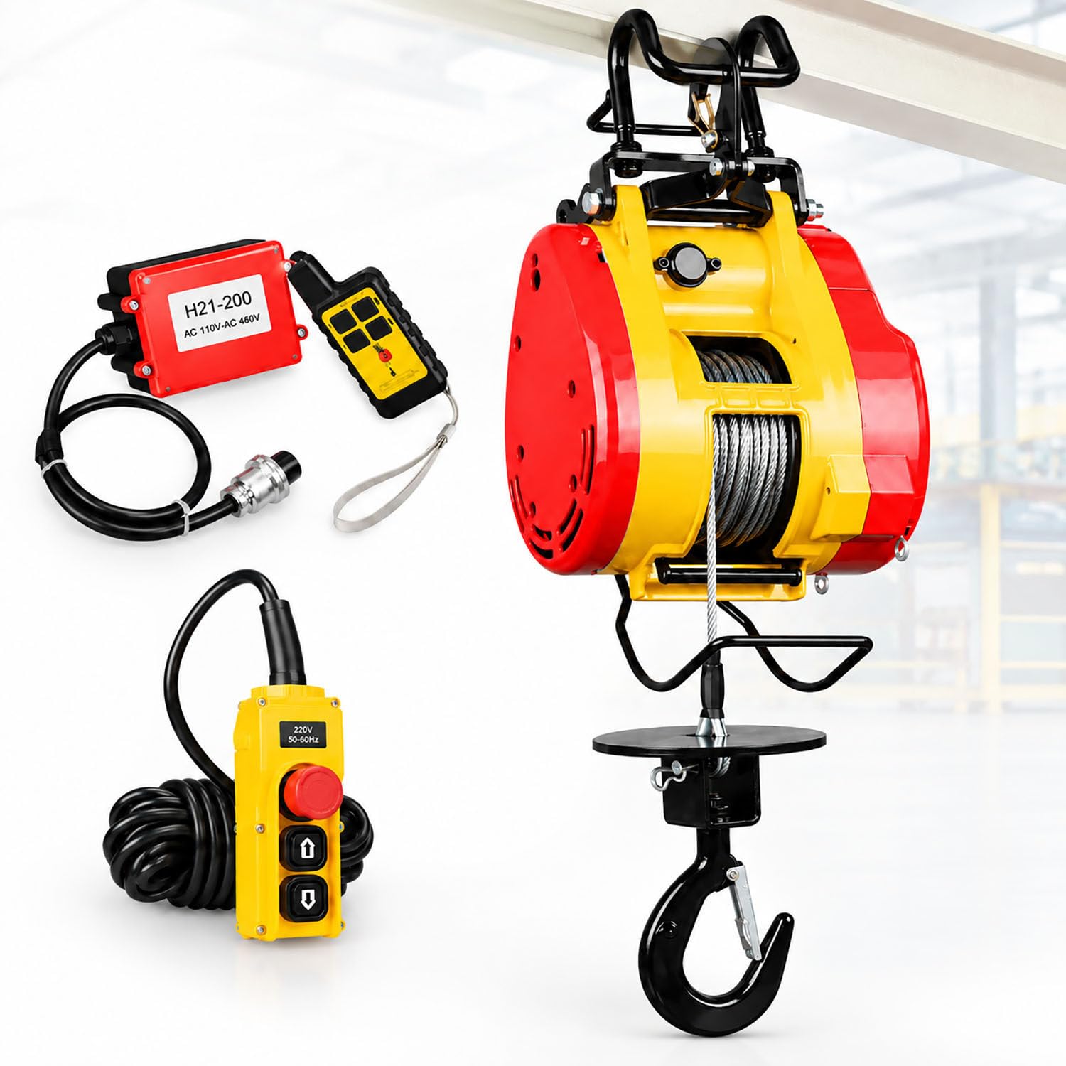 Polipasto eléctrico de 220 V y 500 kg para elevación en garaje 160kg/30m
