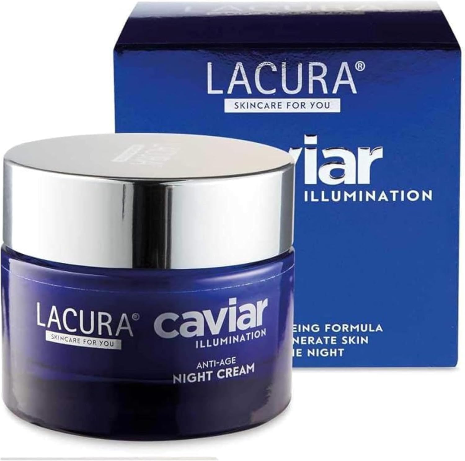 Caviar Anti-Ageing Skincare Set – Firming & Hydrating Face Cream with 50ml Day Cream + 50ml Night Cream, Anti-Wrinkle Moisturizer for Women & Men (50ml Night Cream)