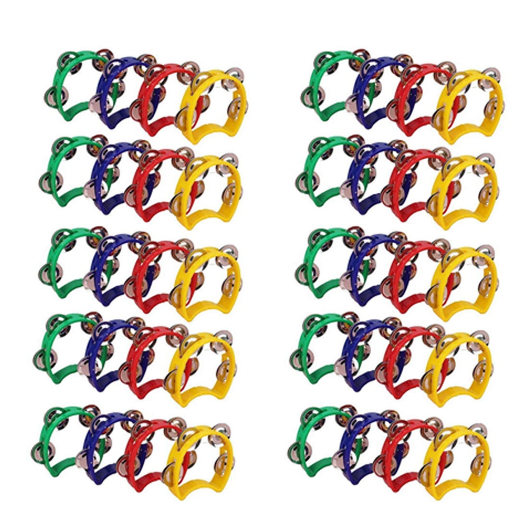 Set 32 Tamburelli A Mano Di Natale MIAHART – 5 Colori Assortiti, Con Jingle Bell, Per Feste E Attività Musicali – Regalo Perfetto Per Bambini