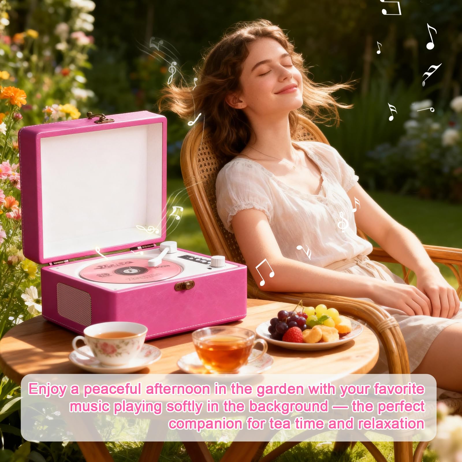 Portable CD Player with Built-in Speakers, Vintage CD Player Bluetooth, Support Bluetooth in & Out, USB/AUX/Type-C Playback, with LED Screen, Headphone Jack, Ideal Gift for Music Lovers(): Hot Pink