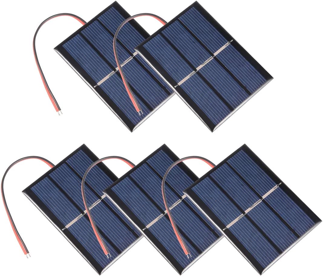 uxcell ソーラーパネル 0.65W 1.5V ブラック グリーン 5個入り