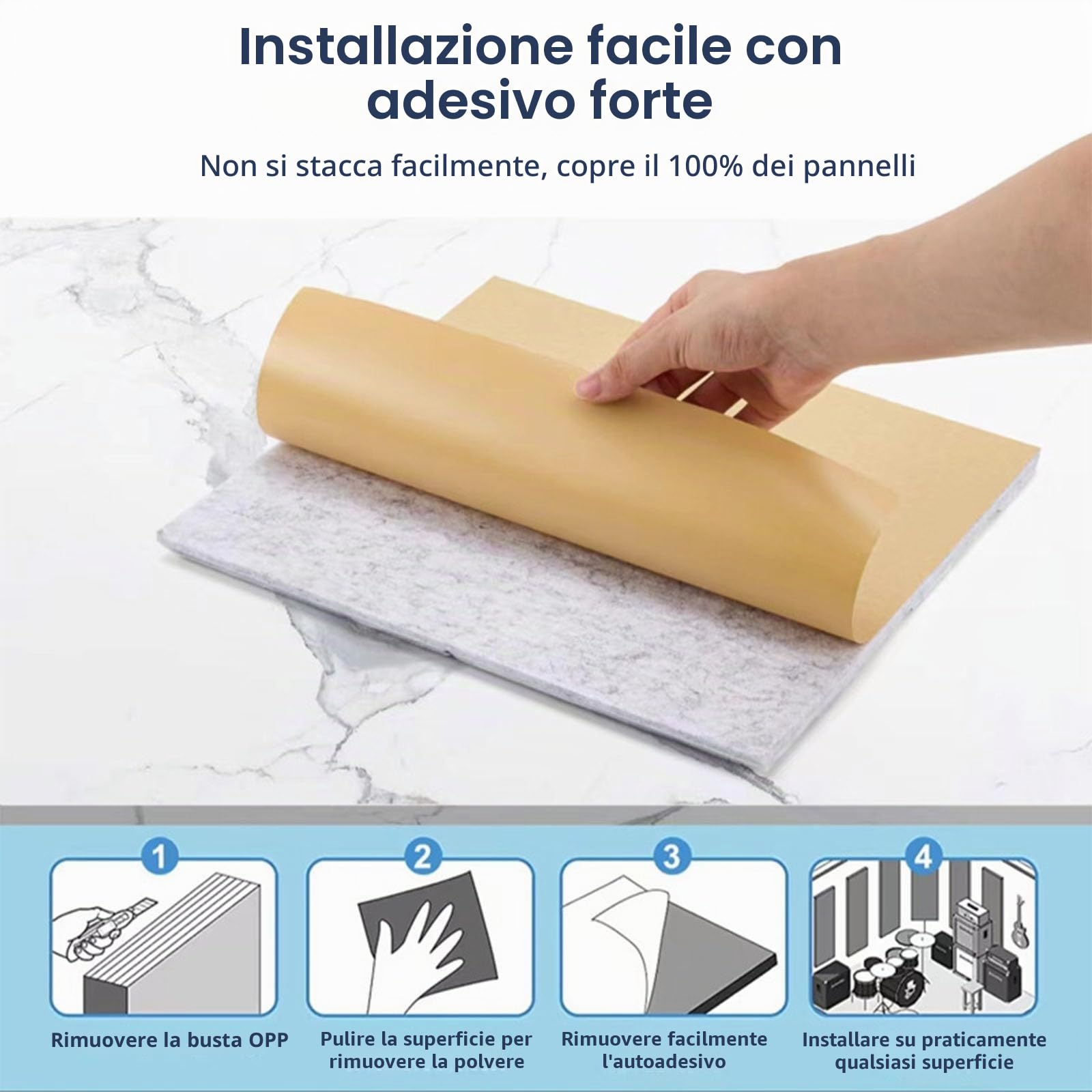 Hiseng 16 Pezzi Pannelli Fonoassorbenti Decorativi, Pannelli Adesivi per Pareti, Fonoassorbenti Parete in Felt per Studio, Camera da Letto, Studi di Registrazione (C23 Marrone,30x30cm)