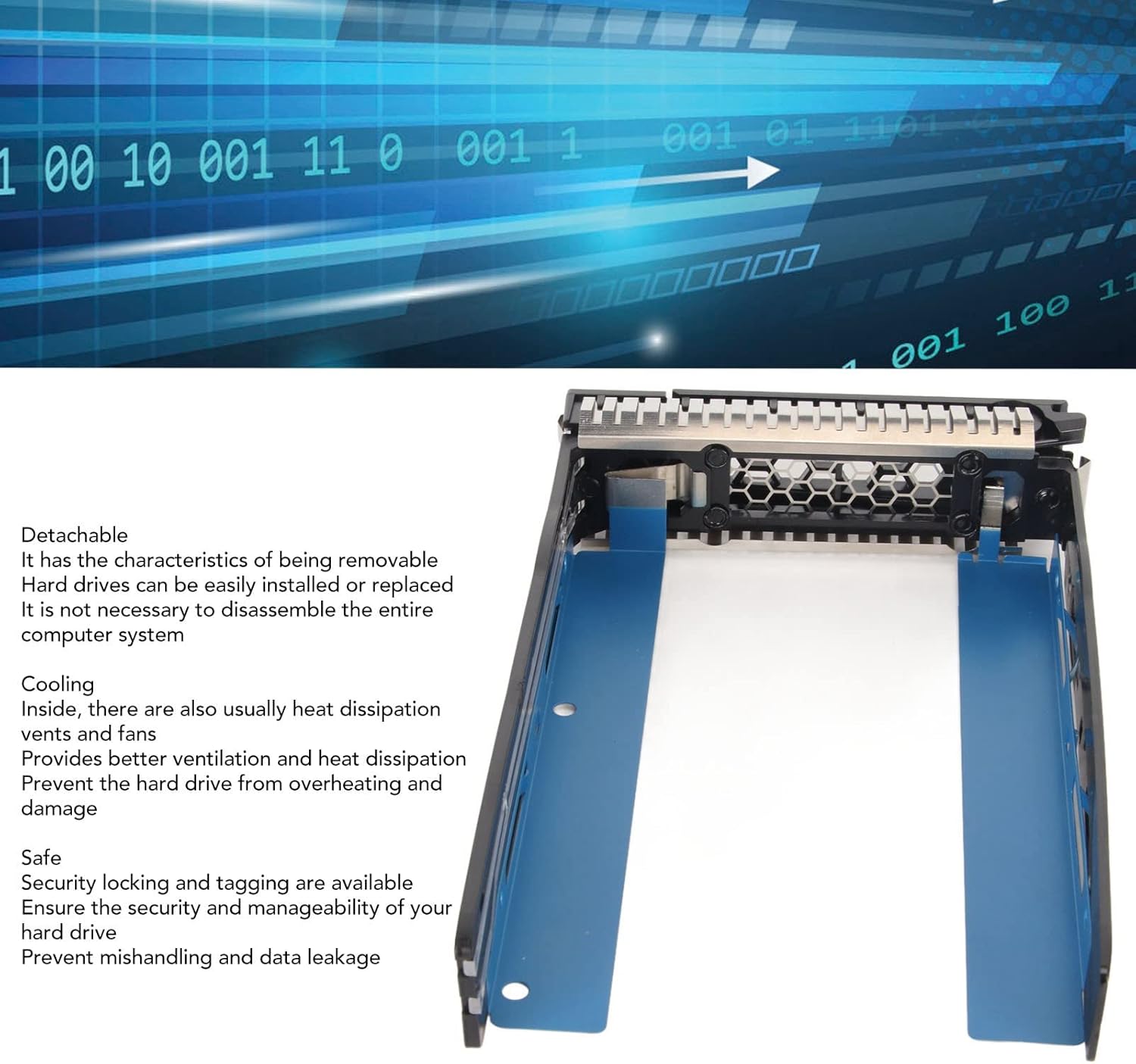 SAS Hard Drive Carrier, 35inch. Hard Drive Tray for H3C R2900 R4900 R6900 G3, SAS Tray with Security Locking, Detachable for Installation,