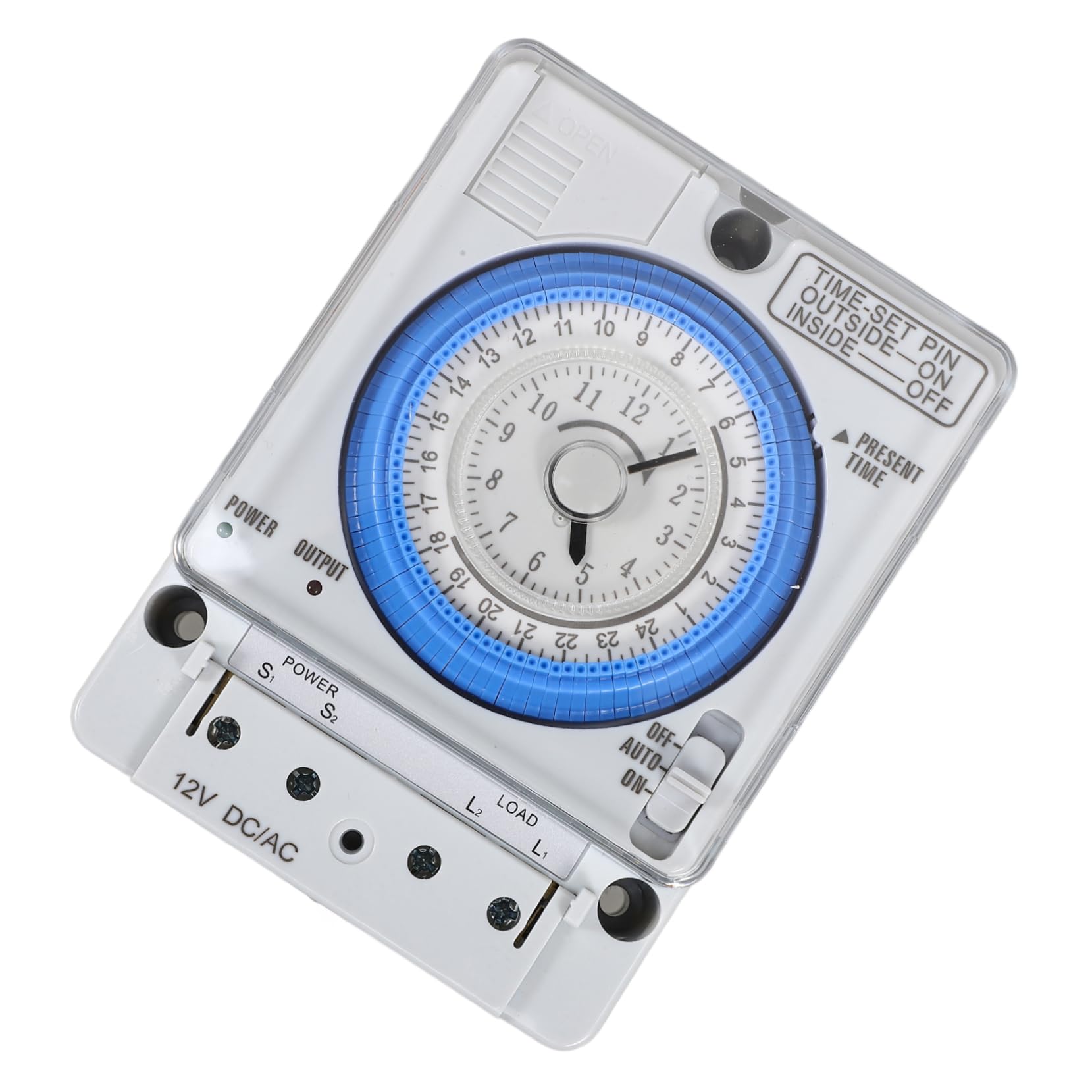 Reloj Temporizador de Parada Mecánico Blanco PC 16a 250vac | Cuenta Regresiva 12v–380v, Uso en Cocina y Horneado, No Incluye Batería