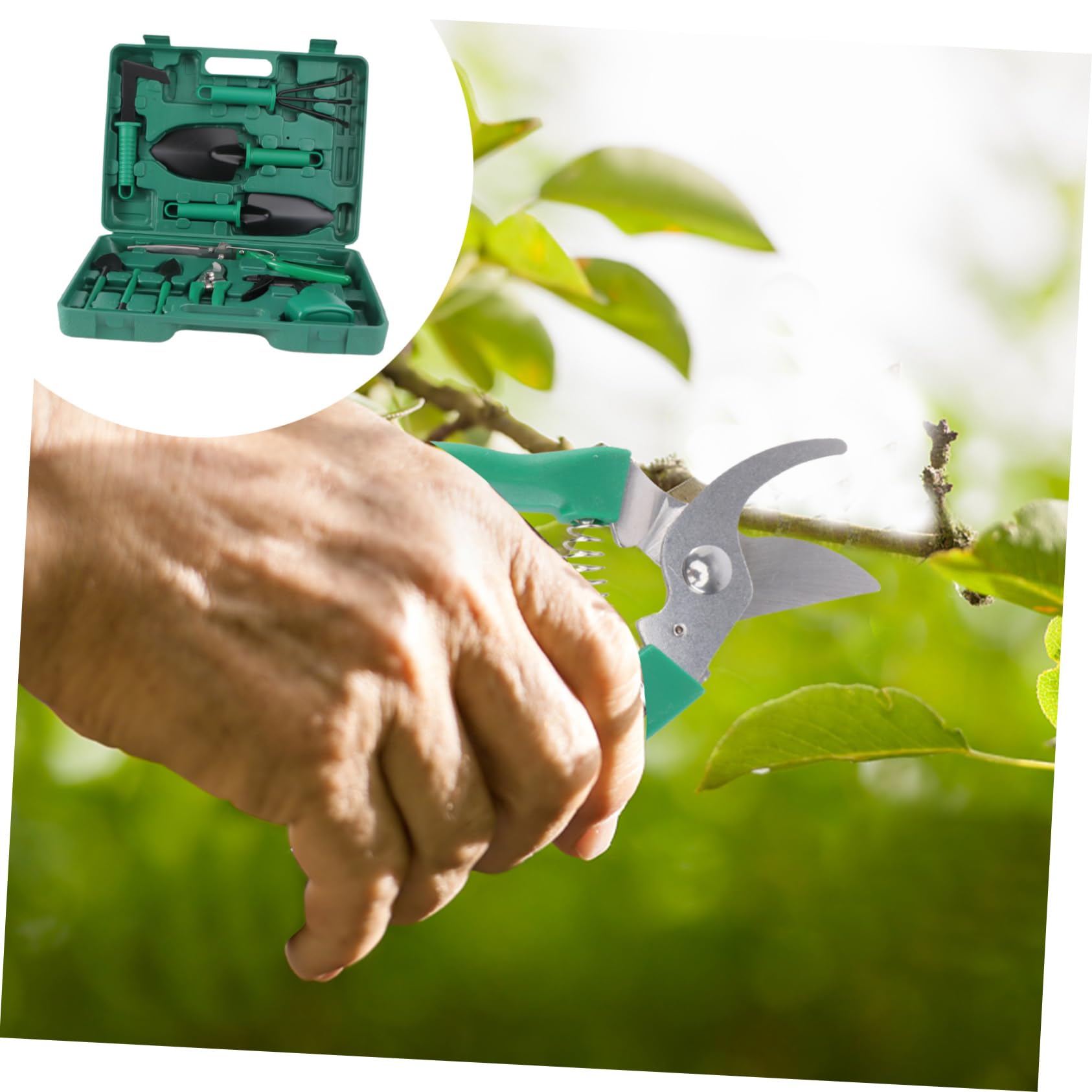BESPORTBLE Ensemble D'outils de Jardinage avec Pelle, Sécateur, Râteau et Pulvérisateur 10 Pièces en Acier Inoxydable Robuste et Facile à Ranger, pour Plates-Bandes et Pépinières