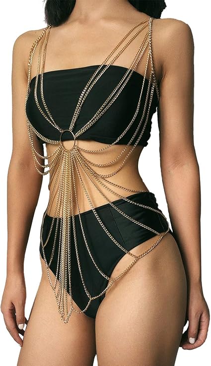 Salircon Wallet Chain With Rhinestone Flower & Pearl - Layered Punk Pants Chain For Men & Women