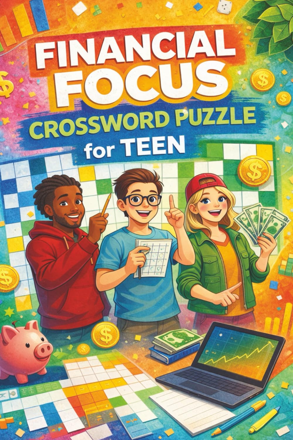 FINANCIAL FOCUS CROSSWORD PUZZLE FOR TEENS: Crossword Puzzles with Easy to Read Print about Finance, Stock Market, Investing and More | 6' x 9" ... for Vacations, Holidays and more.