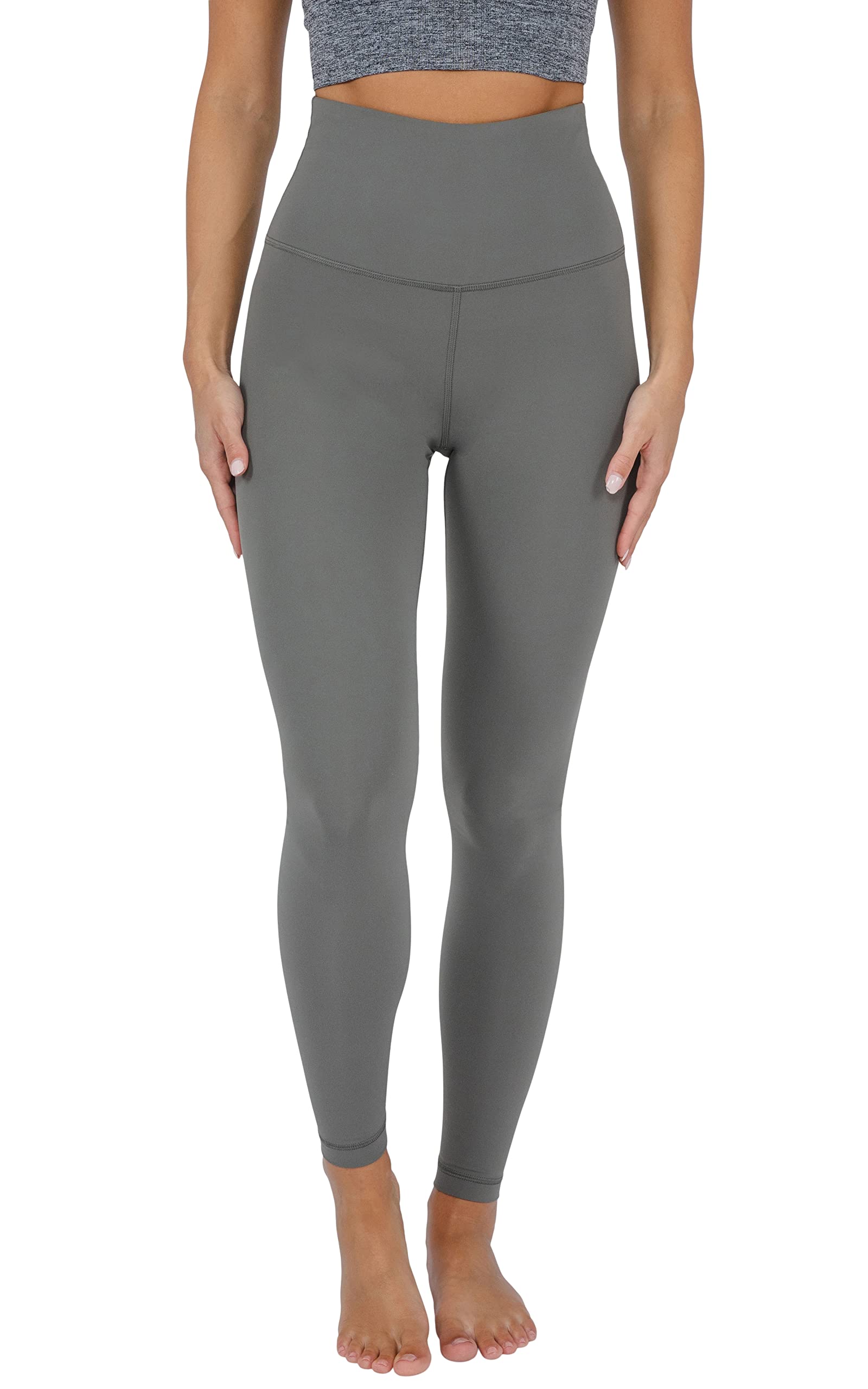 Yogalicious Super High Waist Legging Squat Proof Buttery Soft Workout Yoga Pant - Mulled Basil - Large