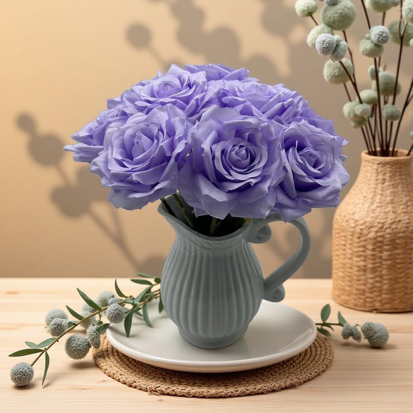 Fake Flower Heads for Craft,3.8" Artificial Flowers,36 Pcs Silk Rose Heads Bulk, Satin Rose Heads for DIY Flower Well. Crafts Bouquets (Light Purple2, 3.8)