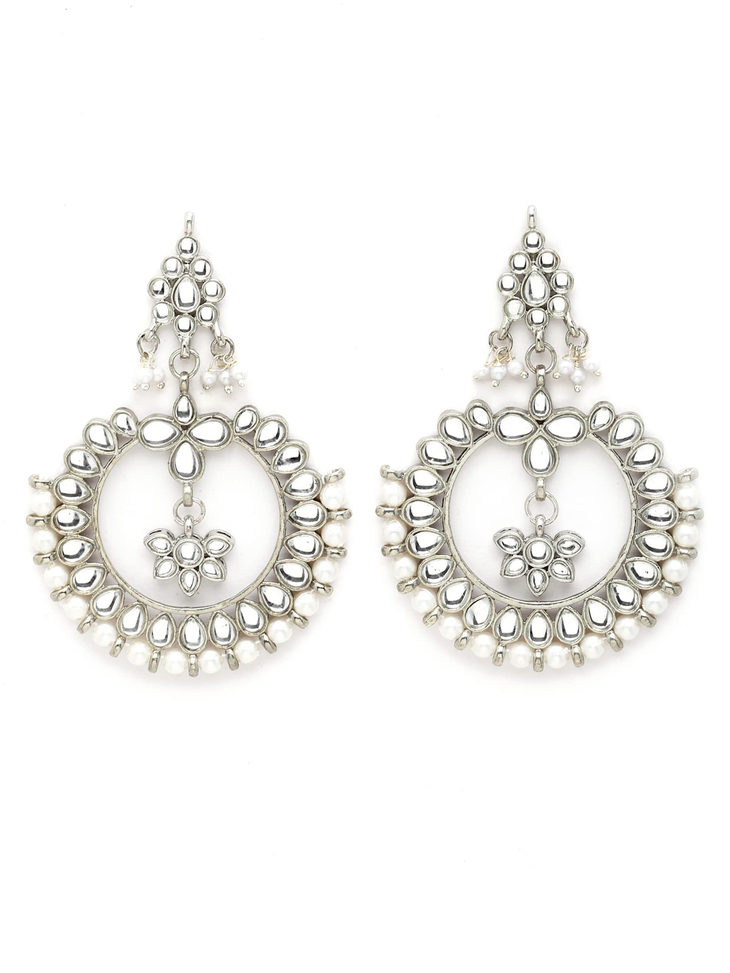Karatcart Oxidised Silver Kundan Chandbali Earrings (B09XR64LX5) Amazon Price History, Amazon Price Tracker