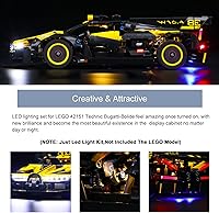 Vista 4 de BrickBling Luz LED compatible con Lego Technic Bugatti Bolide 42151, kit de iluminación creativa compatible con Lego 42151, para ventiladores