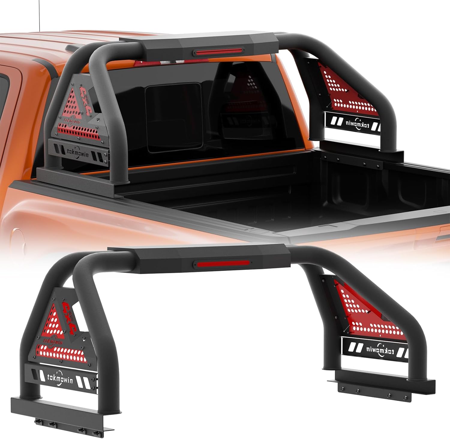 Roll Bar for Full Size Pickup Truck, Adjustable Sport Chase Rack Roll Bar Fit for Toyota Tundra, F-150/F-250/F-350, Ram 1500/2500/3500, Chevrolet Silverado & GMC Sierra, Sequoia,Titan,Tacoma,Black