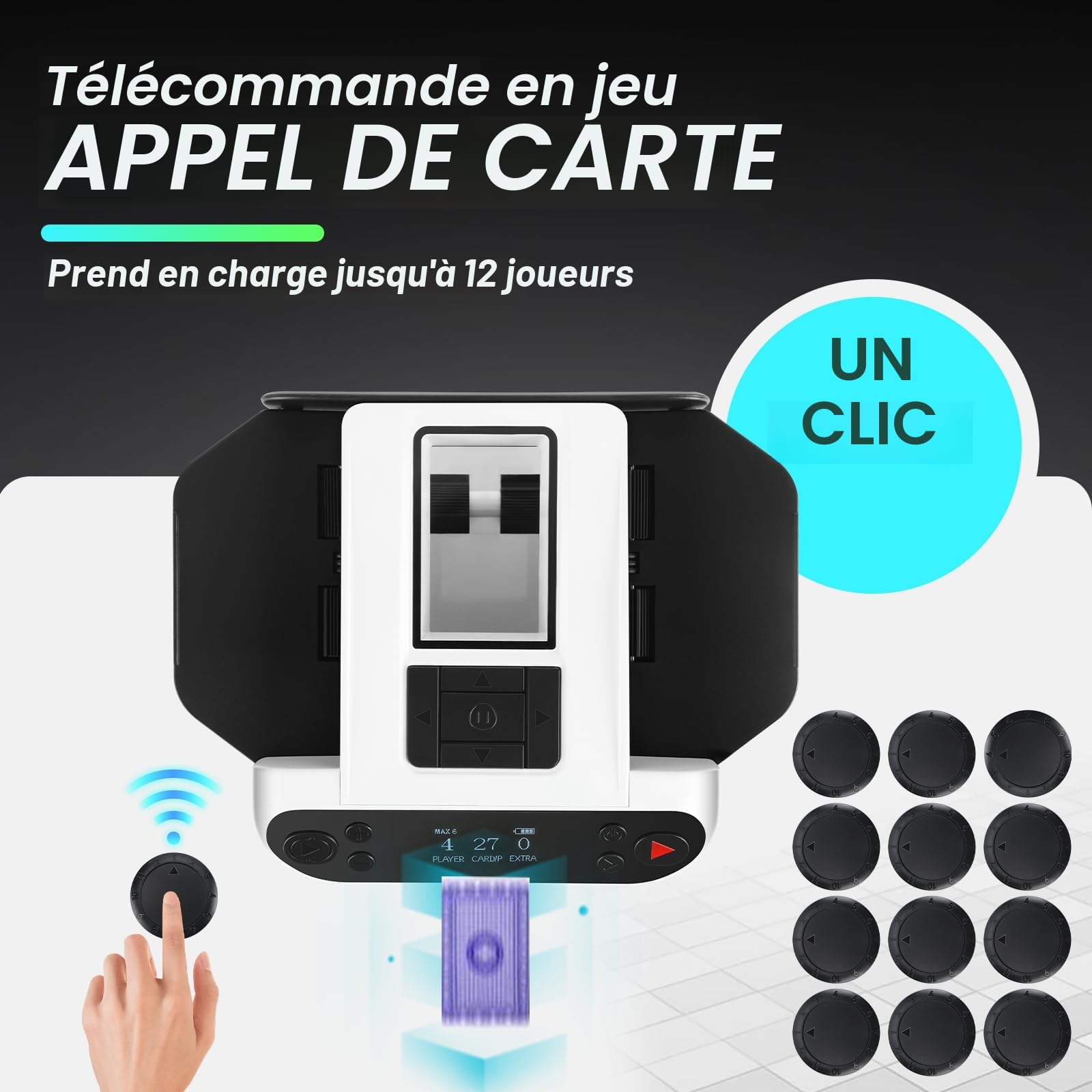 yybng Distributeur Automatique de Cartes | Mélangeur Automatique 2 Jeux | 2 Modes Silencieux yybng Distributeur Automatique de Cartes | Mélangeur Automatique 2 Jeux | 2 Modes Silencieux