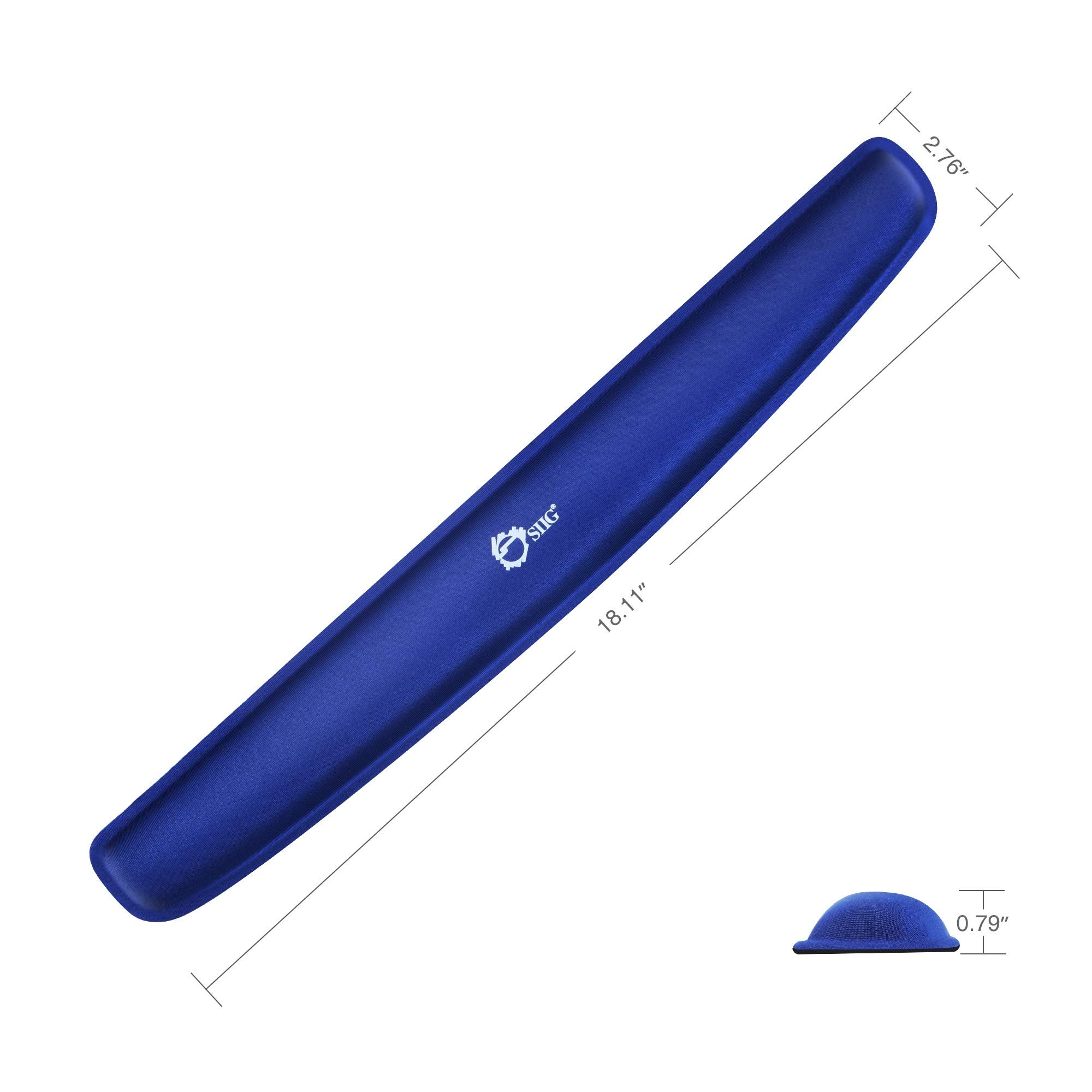 SIIG Tastatur-Handgelenkauflage – Gelgefülltes Kissen für einfaches Tippen und Schmerzlinderung, rutschfest für Zuhause/Büro/Computer/Laptop – Blau