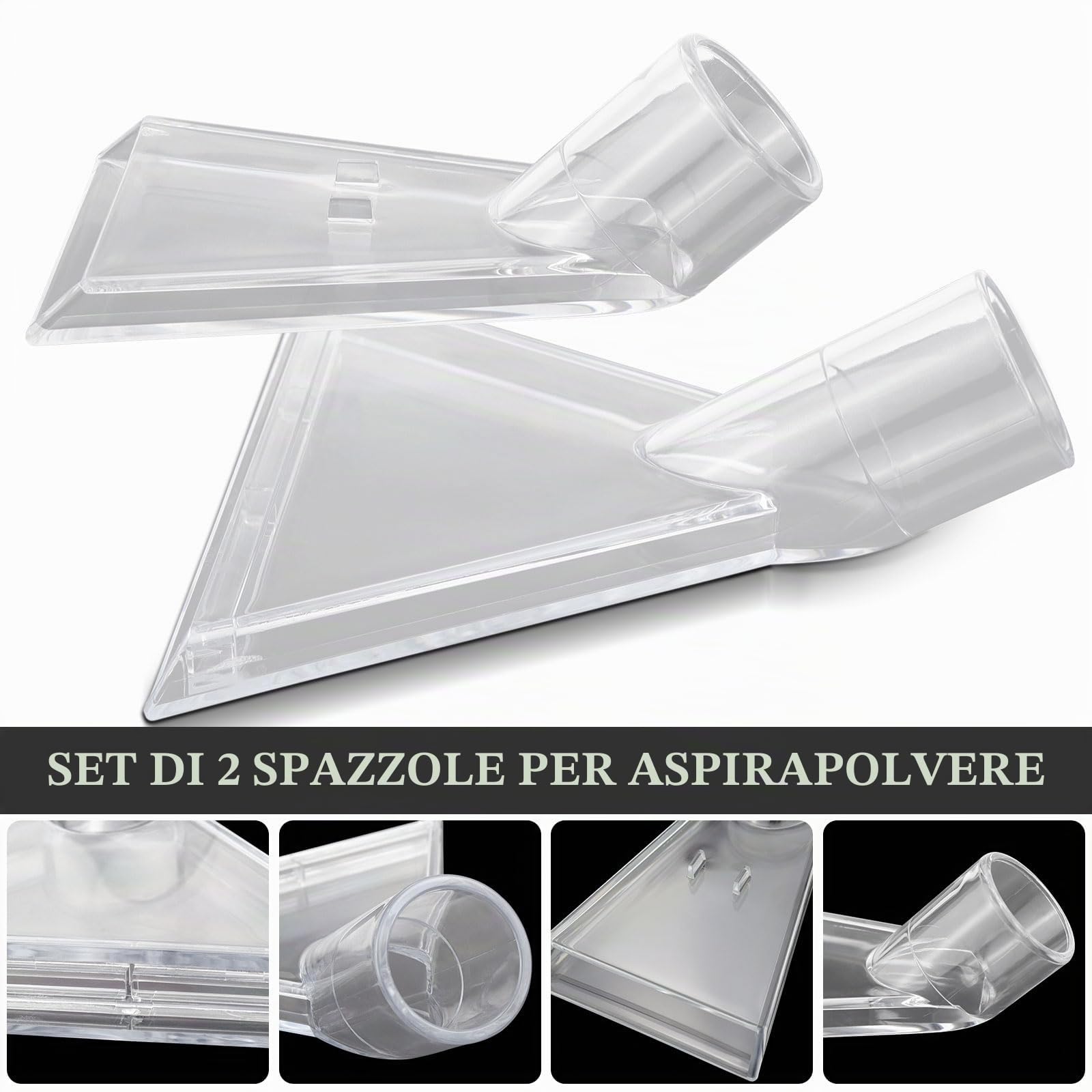 Rierousy 2 Pezzi Aspirapolvere Testina Ugelli, Ugello per Aspirapolver, Bocchetta Estrazione, Bocchetta Aspiraliquidi, Lava Tappezzeria Beccuccio Aspirapolvere Universale