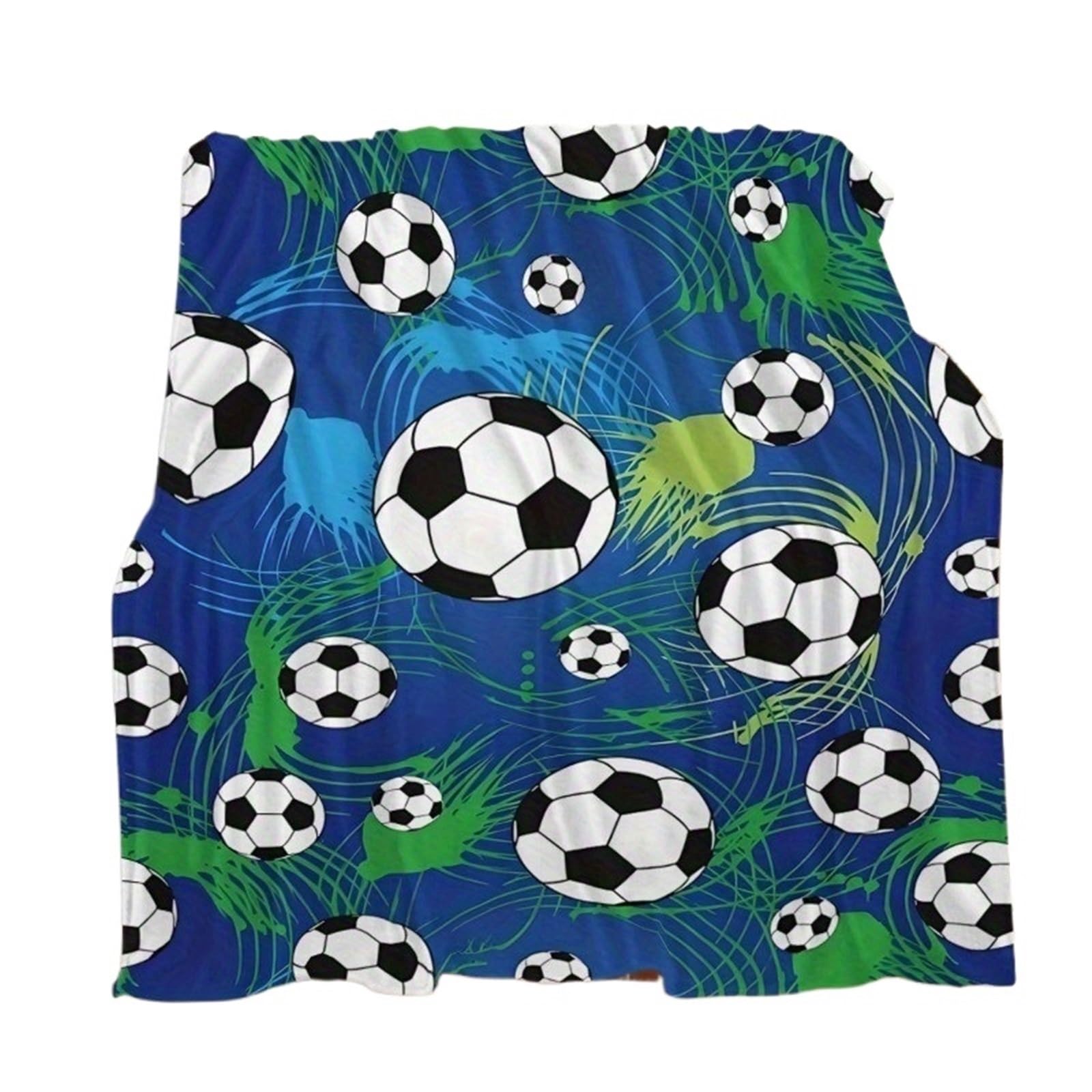 ZYAYNG Soccer Fan Blanket Reversible Throw For Sports Enthusiasts All Season Comfort Game Day For Sofa(70x100cm28x39in)