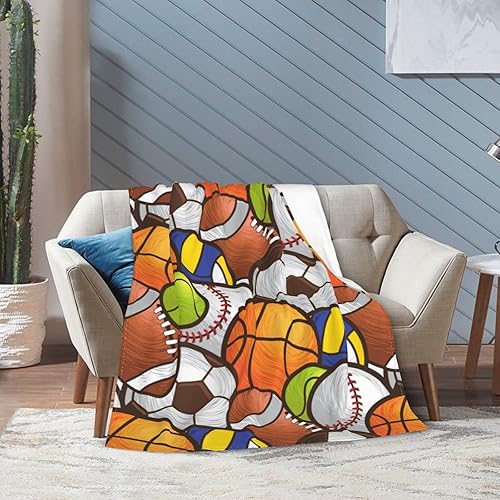 Miniatura 4 de Manta deportiva de fútbol súper suave y cálida para niños y niñas, para sofá, dormitorio, sofá, oficina, automóvil, baloncesto, béisbol, acogedora,